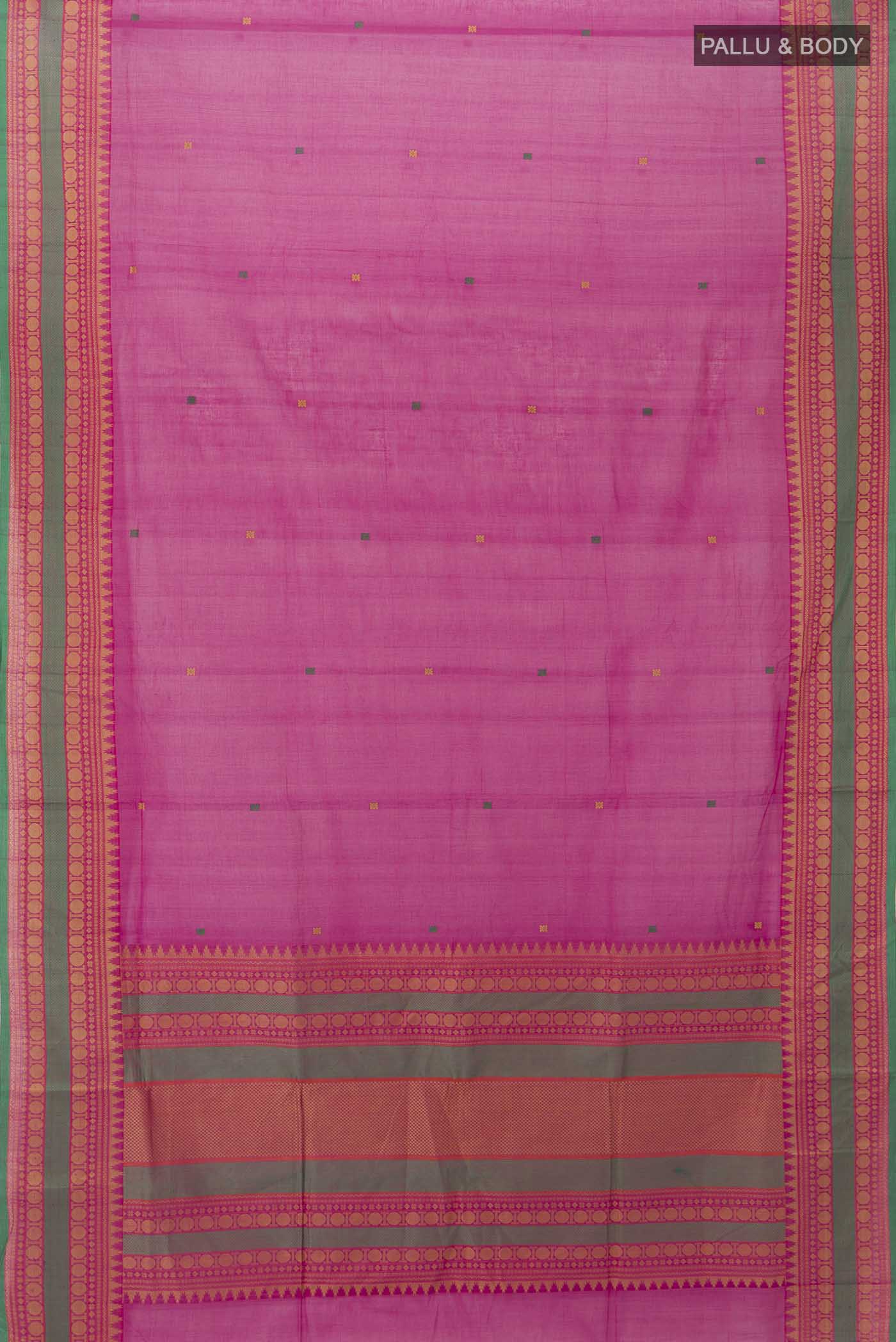 Rani Pink Coimbatore Cotton Saree - Image 5