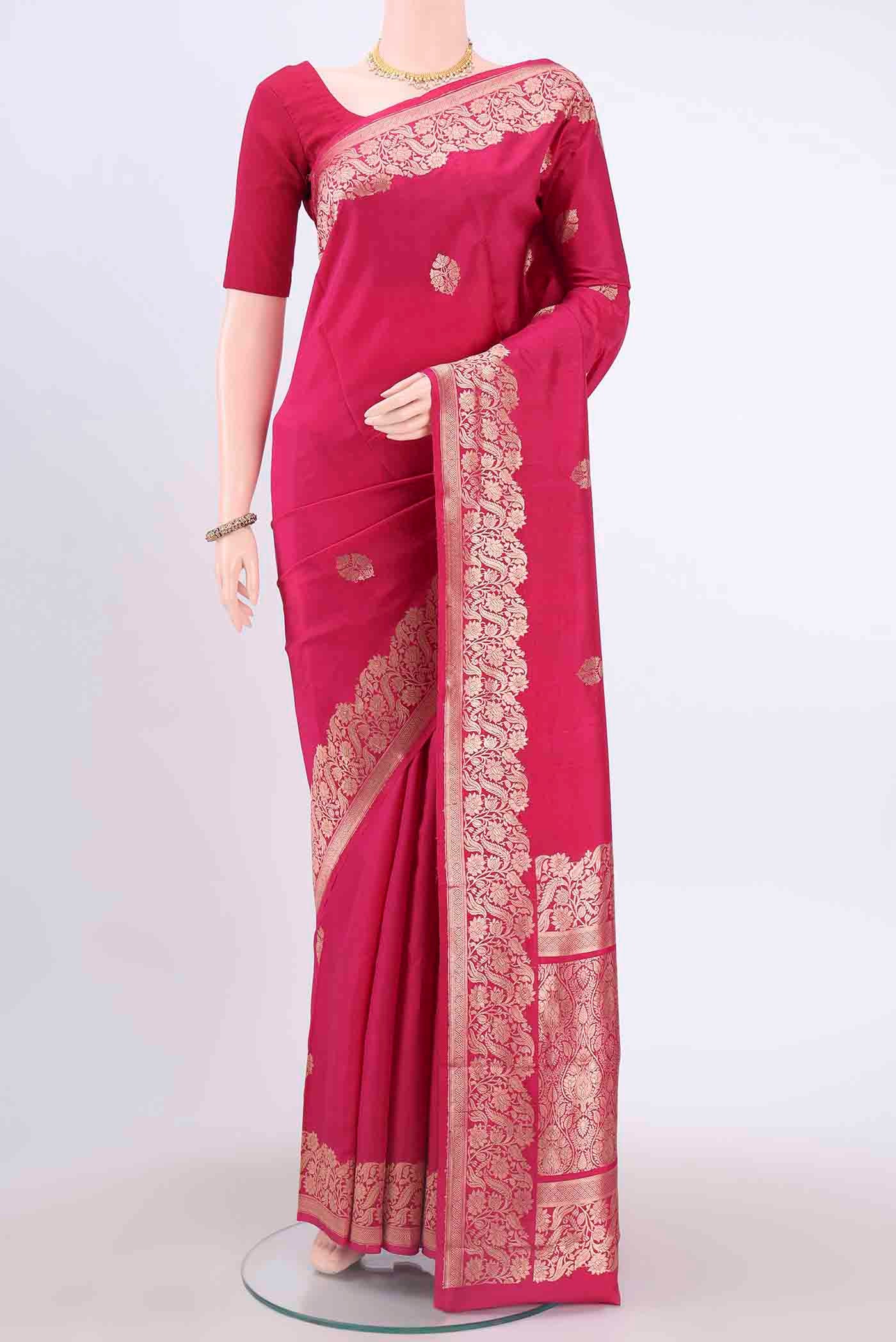 Rani Pink Dual Tone Banarasi Katan Silk Saree