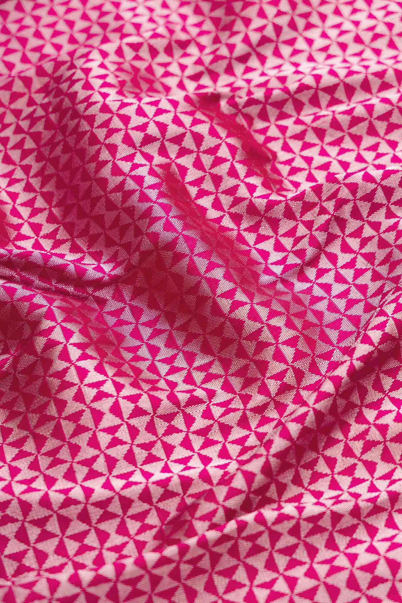 Rani Pink Dual Tone Banarasi Silk Saree - Image 9