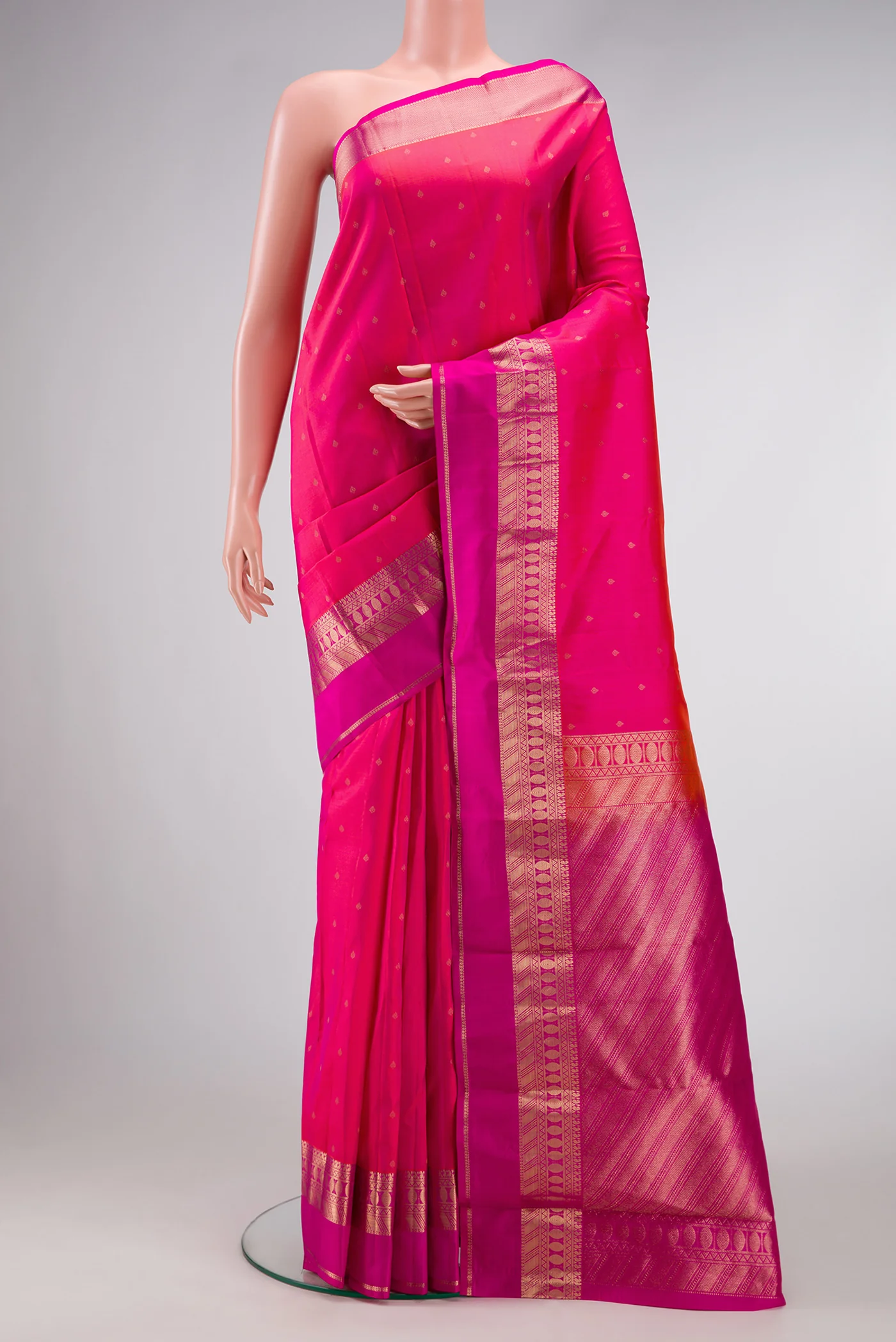 Rani Pink Kanchipuram Silk Saree