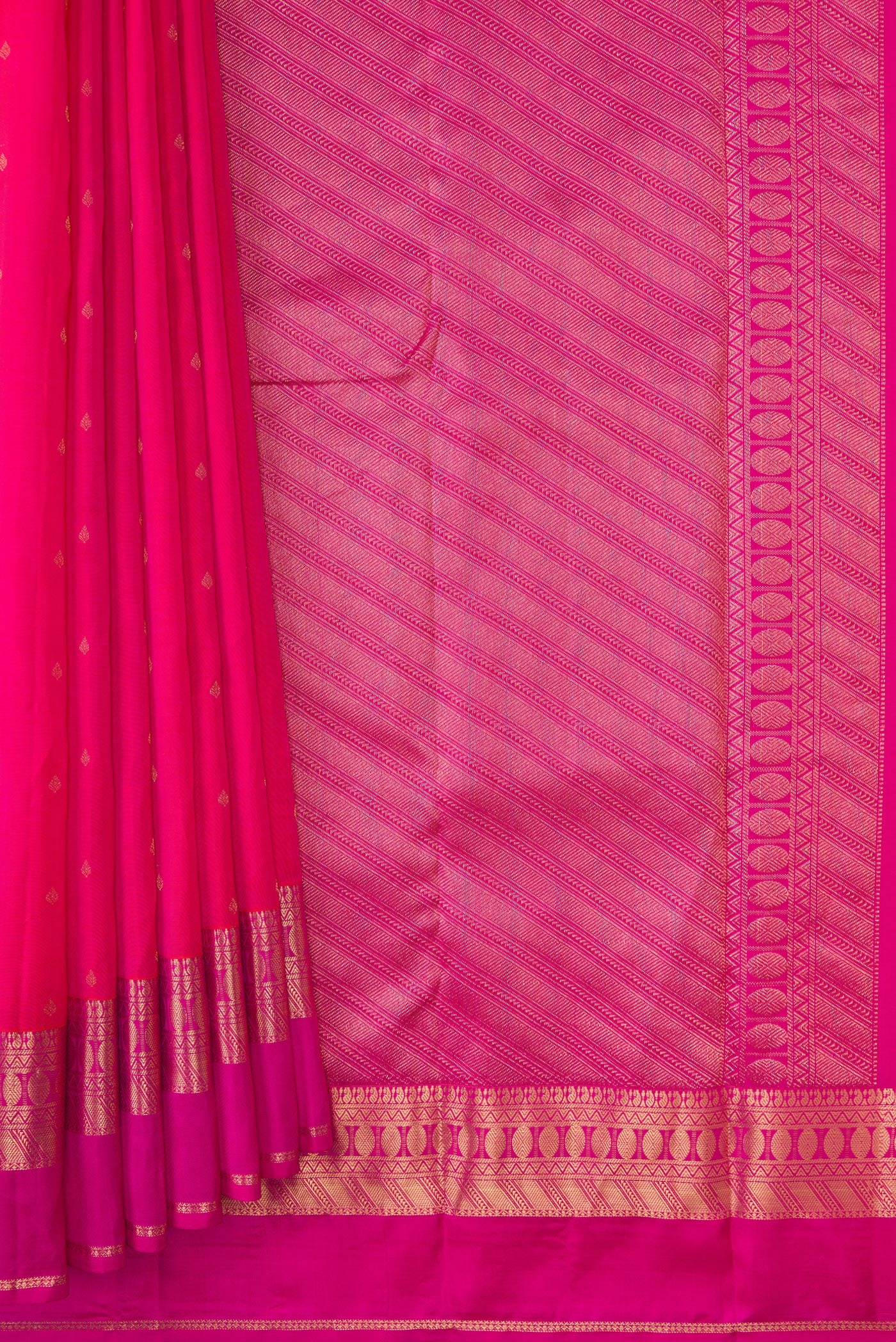 Rani Pink Kanchipuram Silk Saree - Image 4