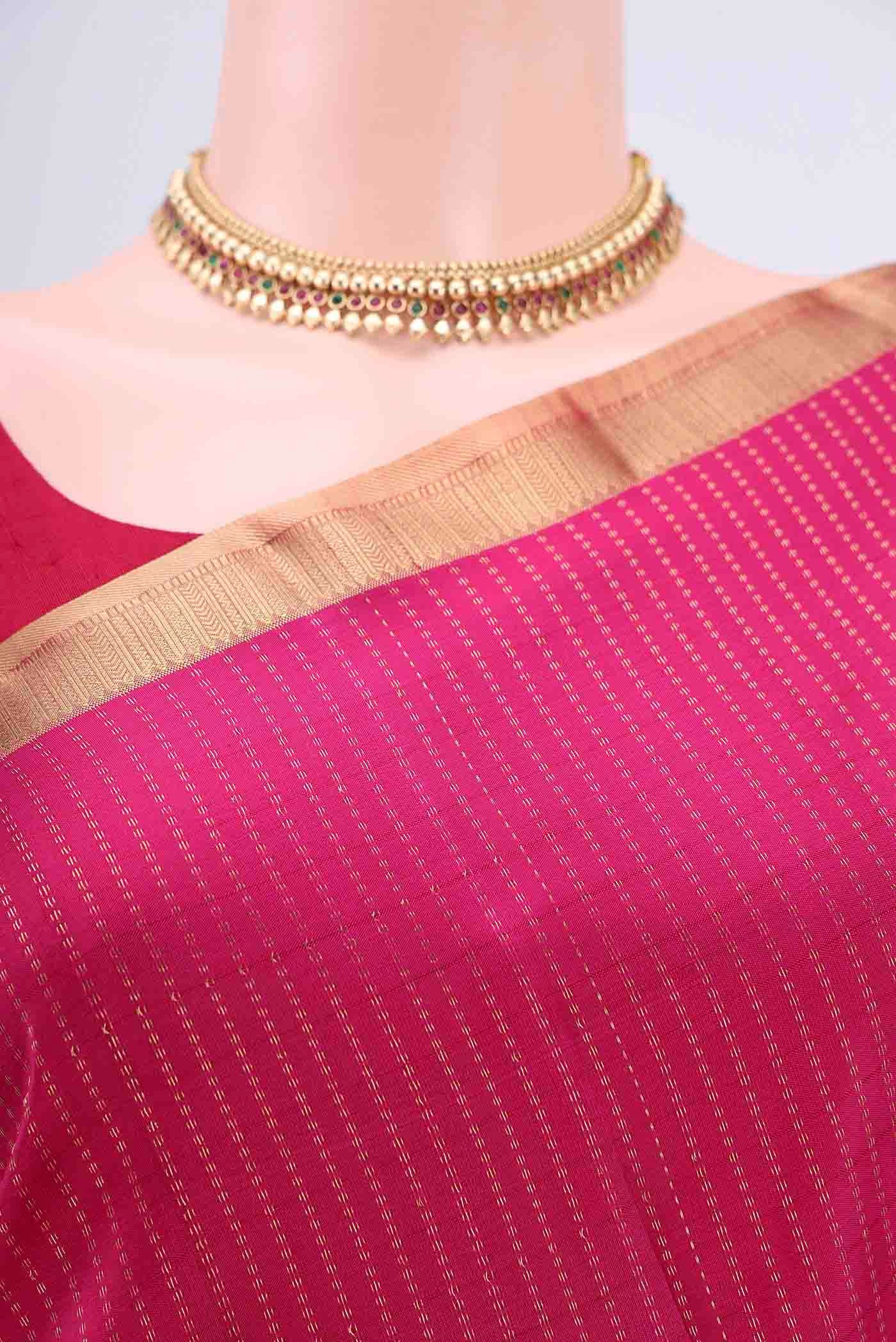 Rani Pink Kanchipuram Silk Saree - Image 2