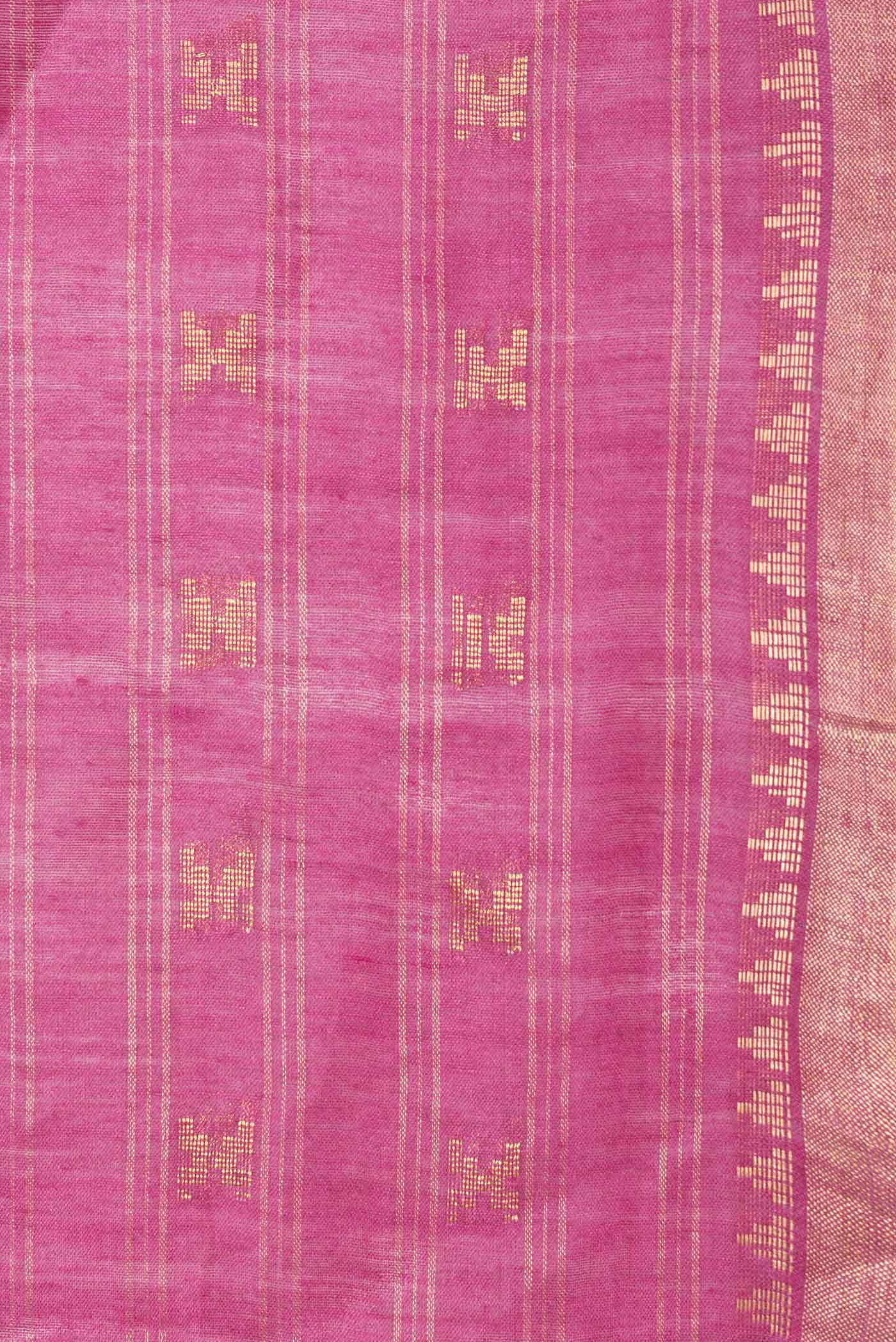 Rani Pink Dual Tone Tussar Silk Saree - Image 3