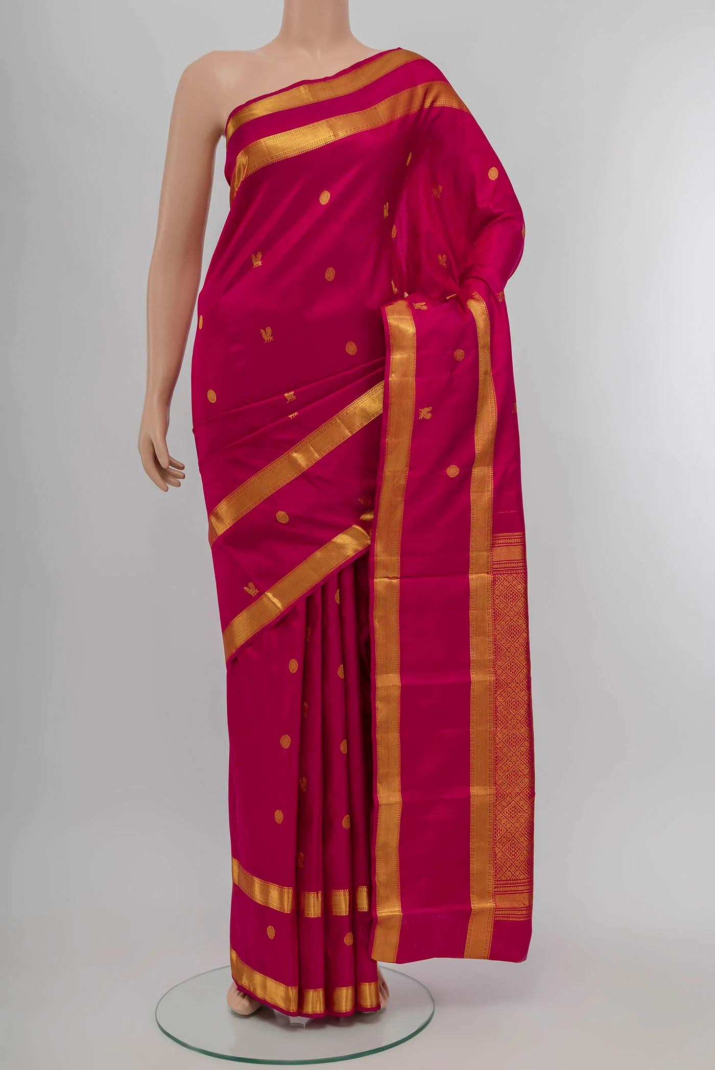Rani Pink Kanjivaram Silk Saree