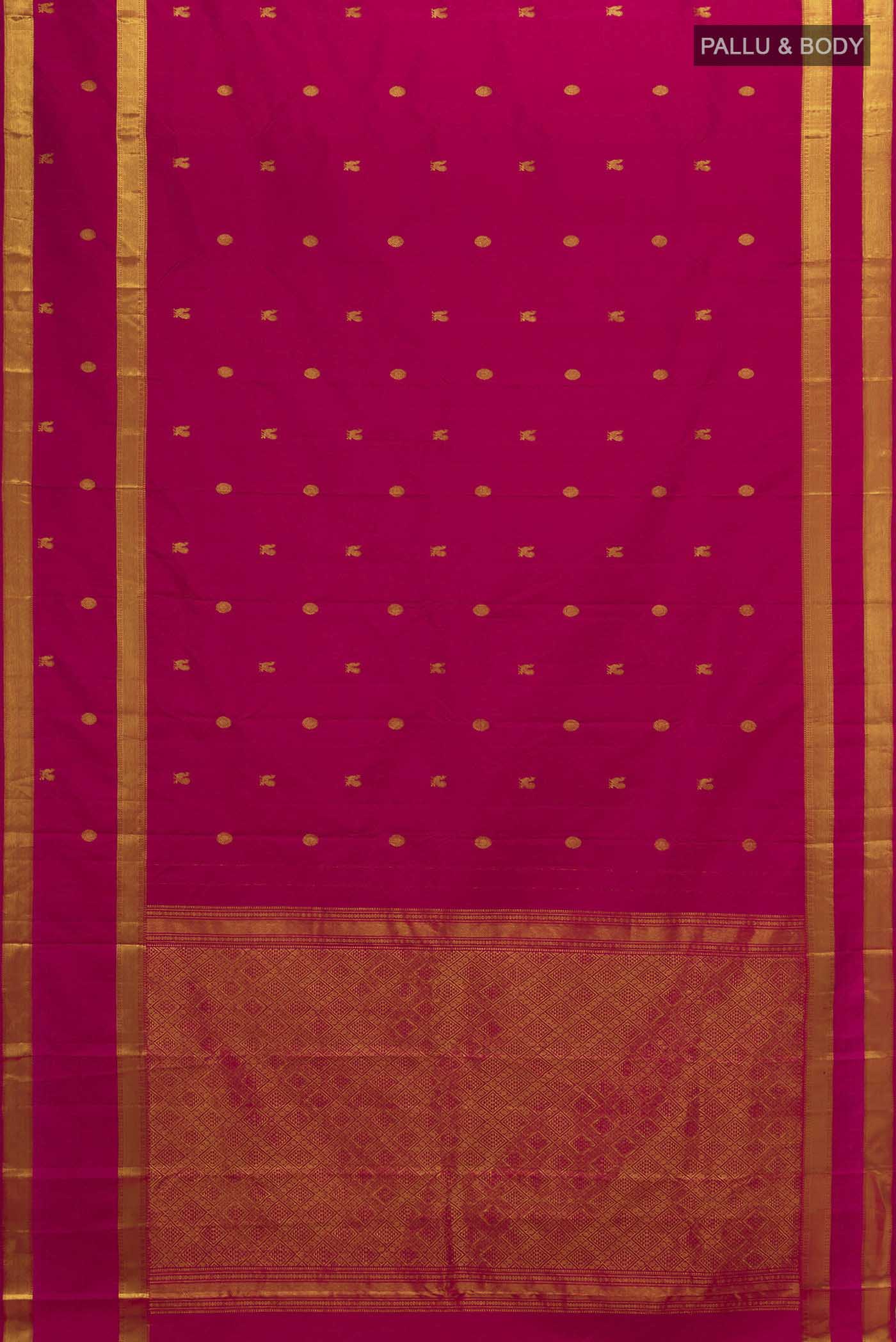 Rani Pink Kanjivaram Silk Saree - Image 5