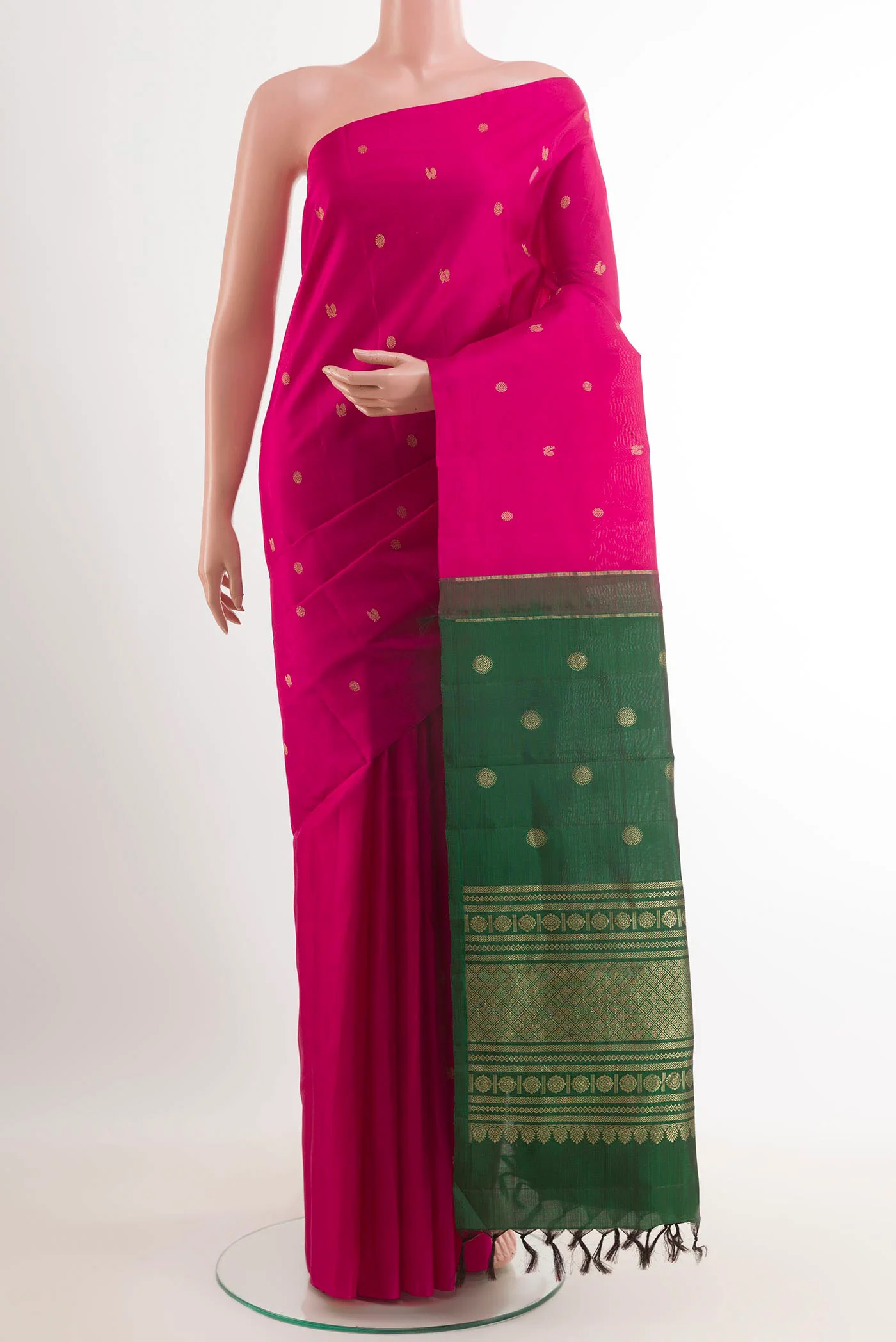 Rani Pink Kanchipuram Silk Saree