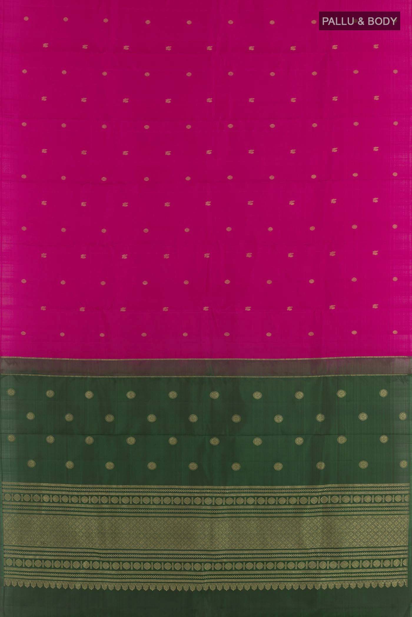 Rani Pink Kanchipuram Silk Saree - Image 3