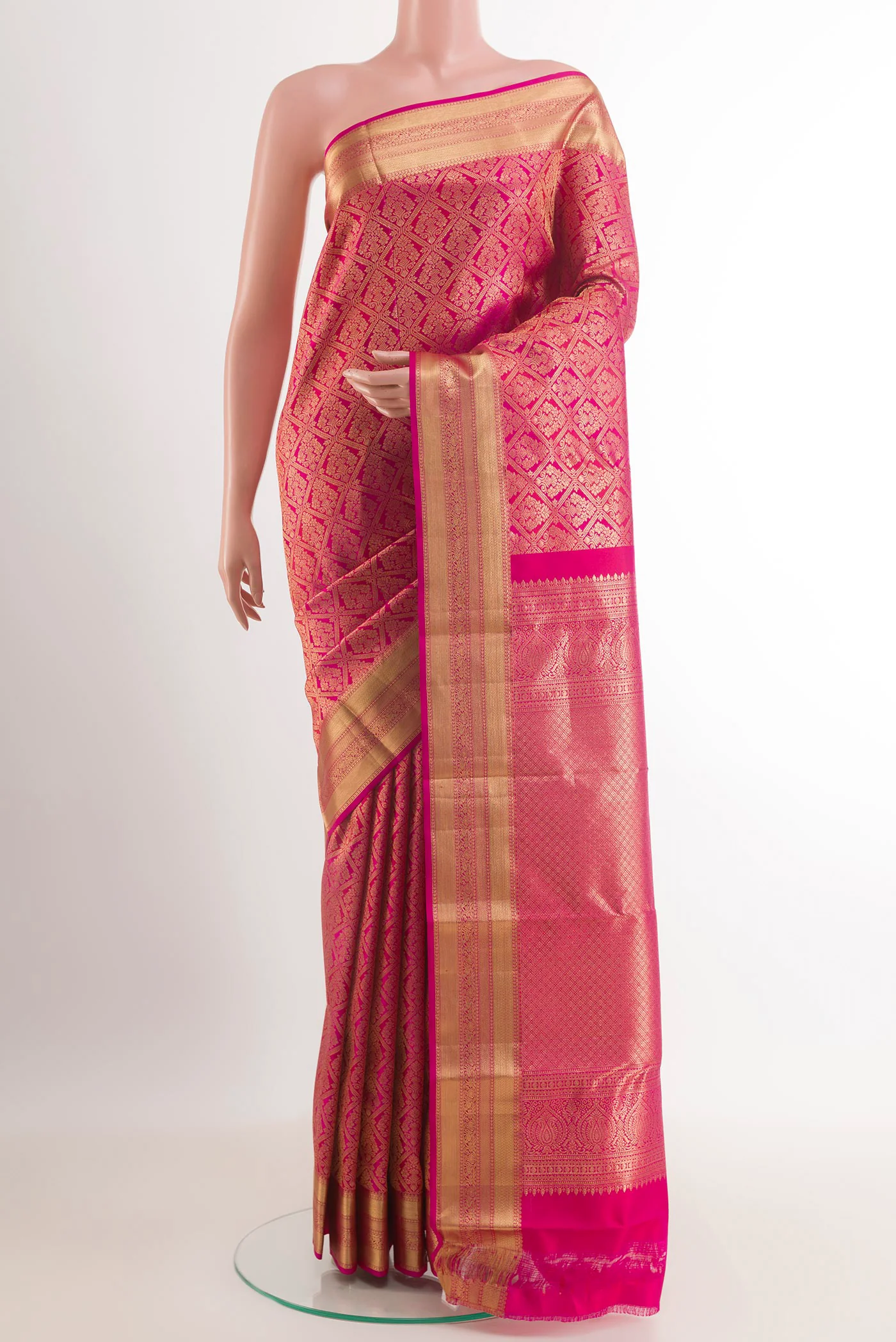 Pink Kanchipuram Silk Saree