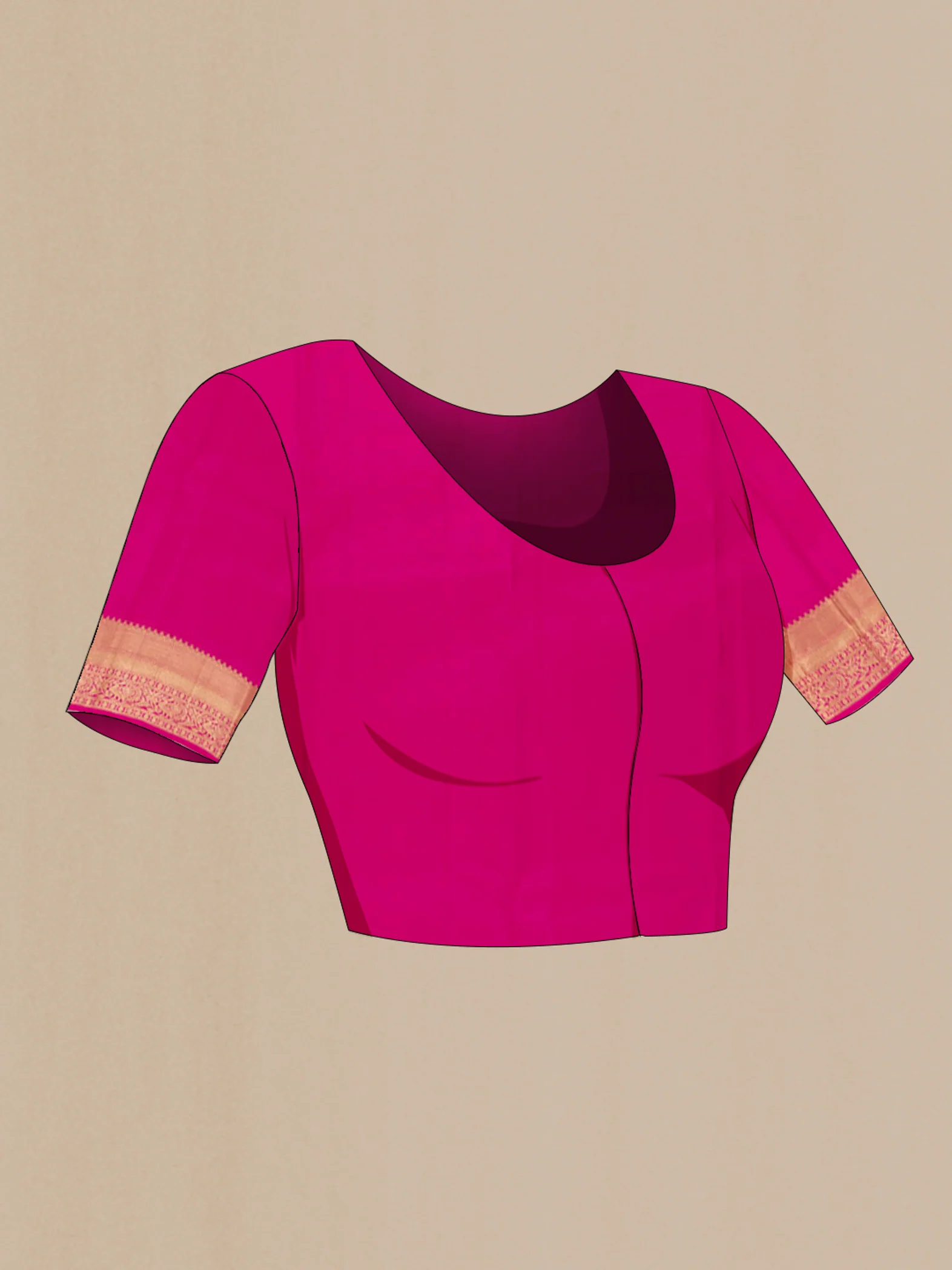 Rani Pink Kanchipuram Silk Saree - Image 2