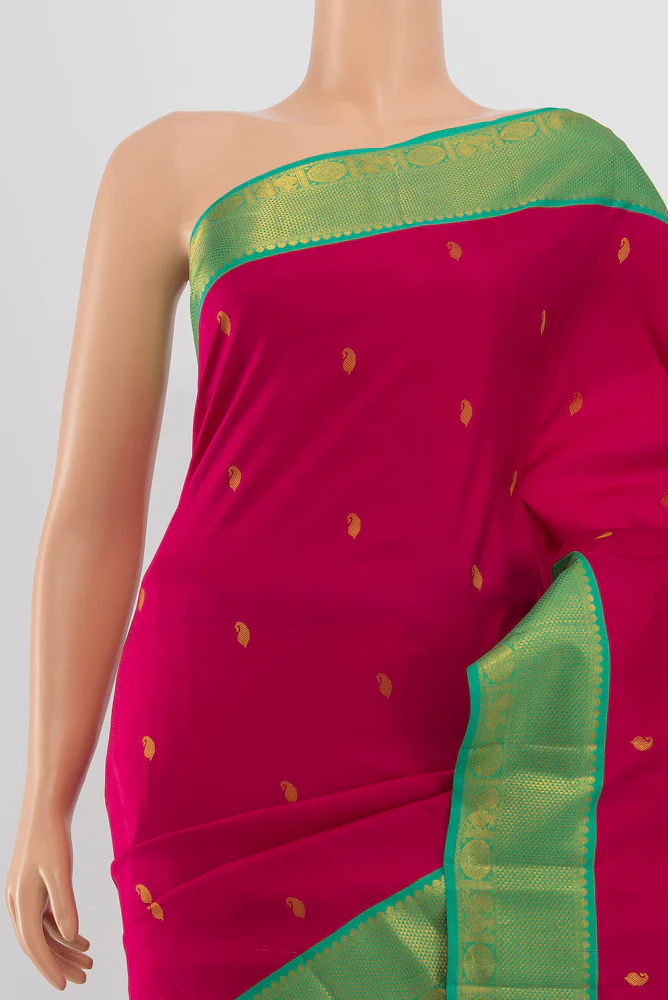 Rani Pink Kanchipuram Silk Saree - Image 2