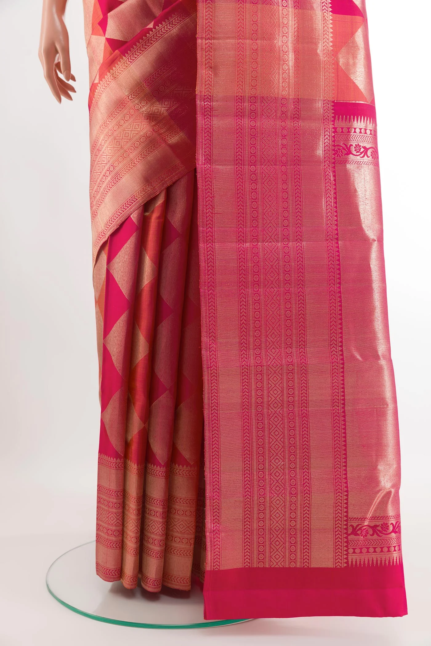 Multi Color Kanchipuram Silk Saree - Image 3