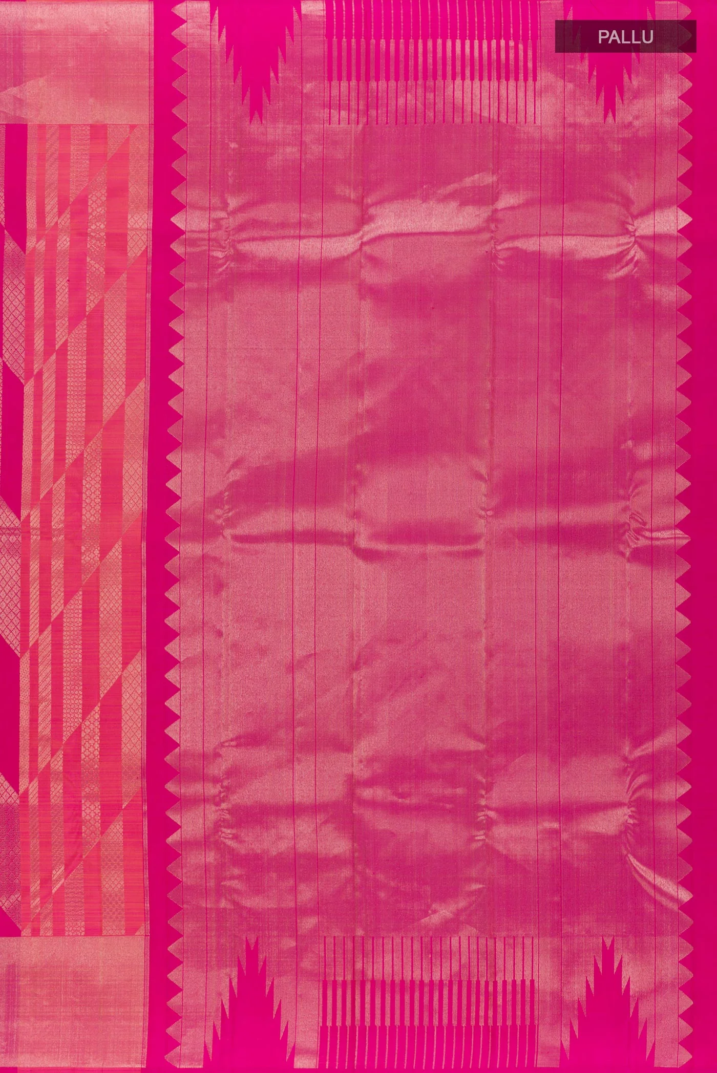 Rani Pink Kanchipuram Silk Saree - Image 7