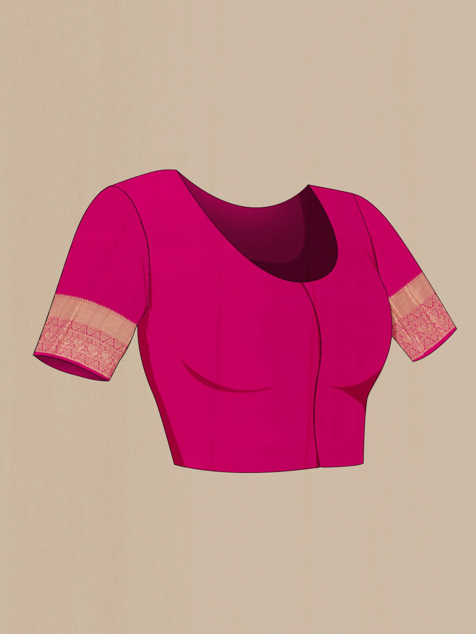 Rani Pink Kanchipuram Silk Saree - Image 2