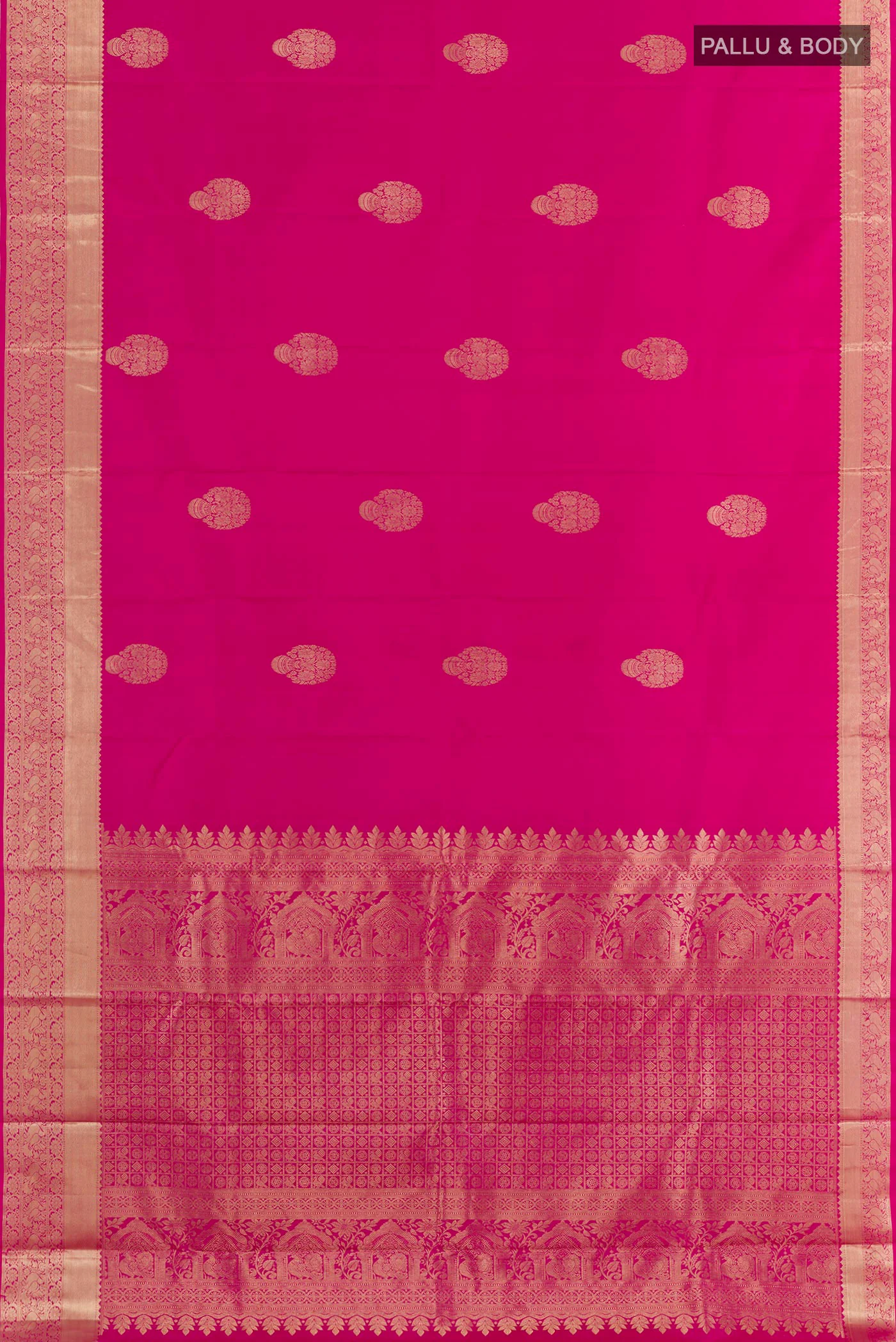 Rani Pink Kanchipuram Silk Saree - Image 3