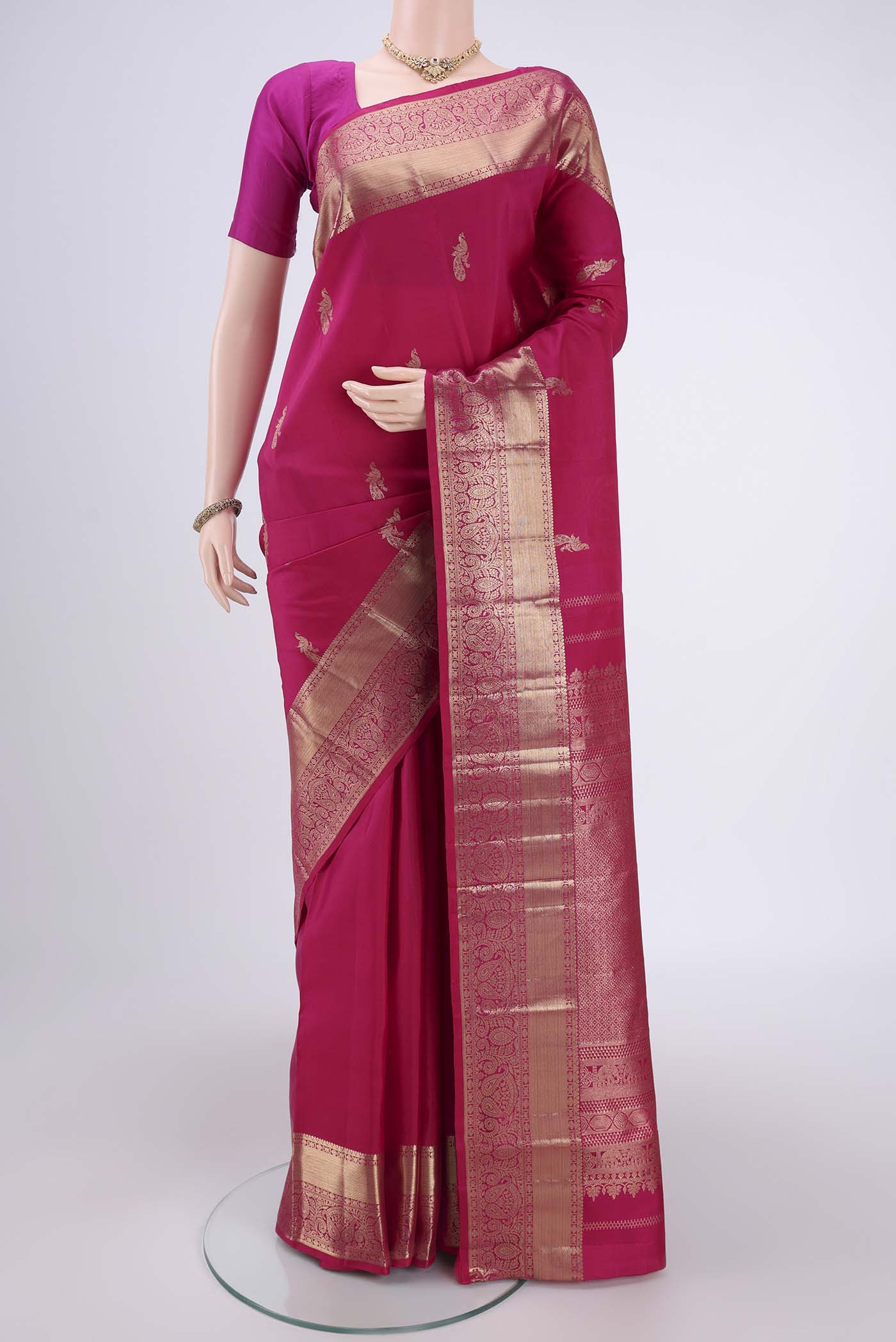 Pink Kanchipuram Silk Saree