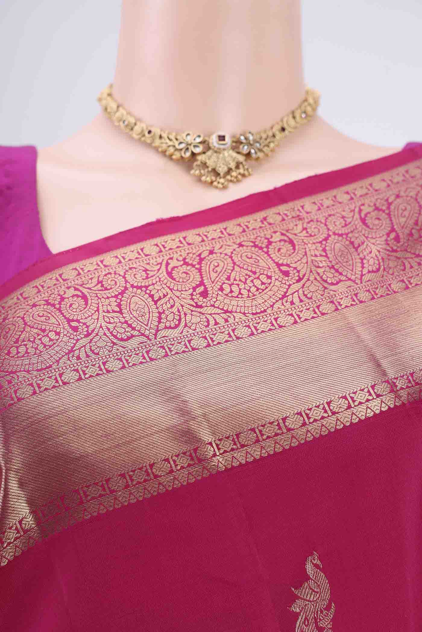 Pink Kanchipuram Silk Saree - Image 2