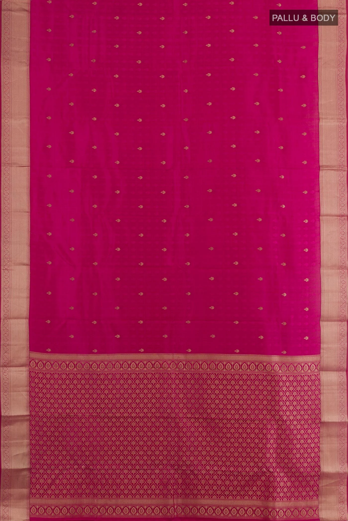 Rani Pink Kanchipuram Silk Saree - Image 3