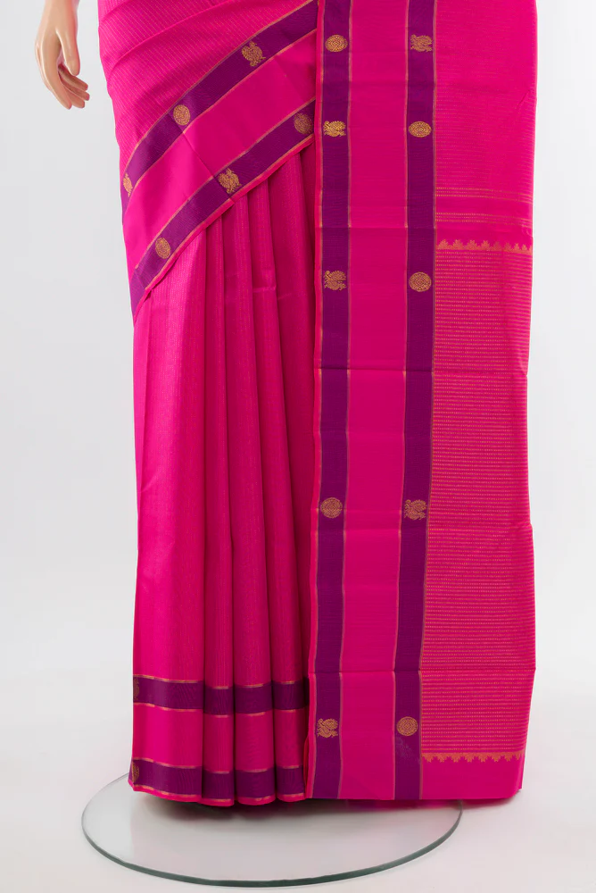 Rani Pink Kanchipuram Silk Saree - Image 3