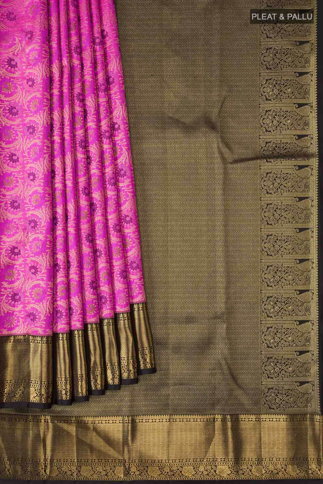 Rani Pink Kanchipuram Silk Saree - Image 2