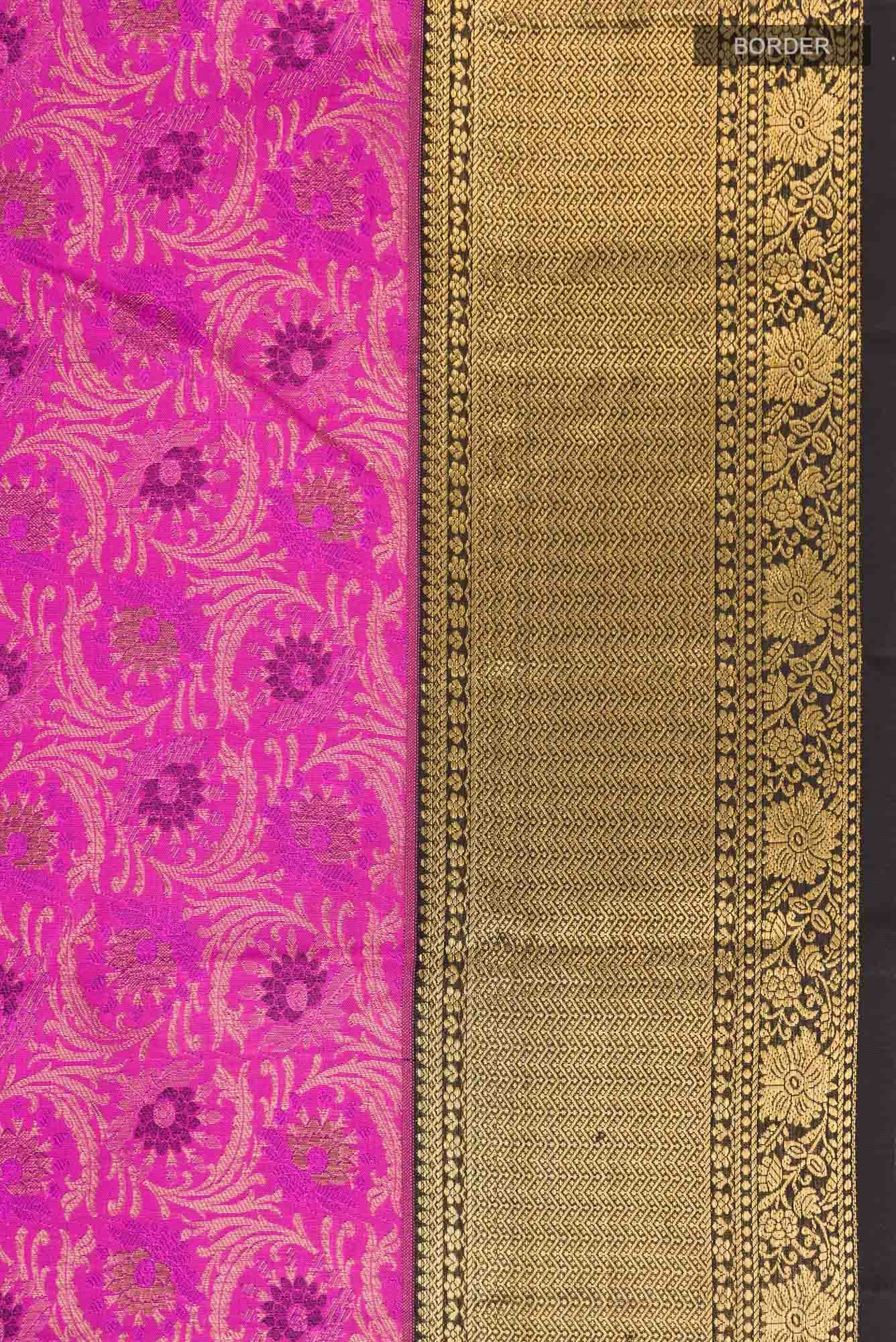 Rani Pink Kanchipuram Silk Saree - Image 5
