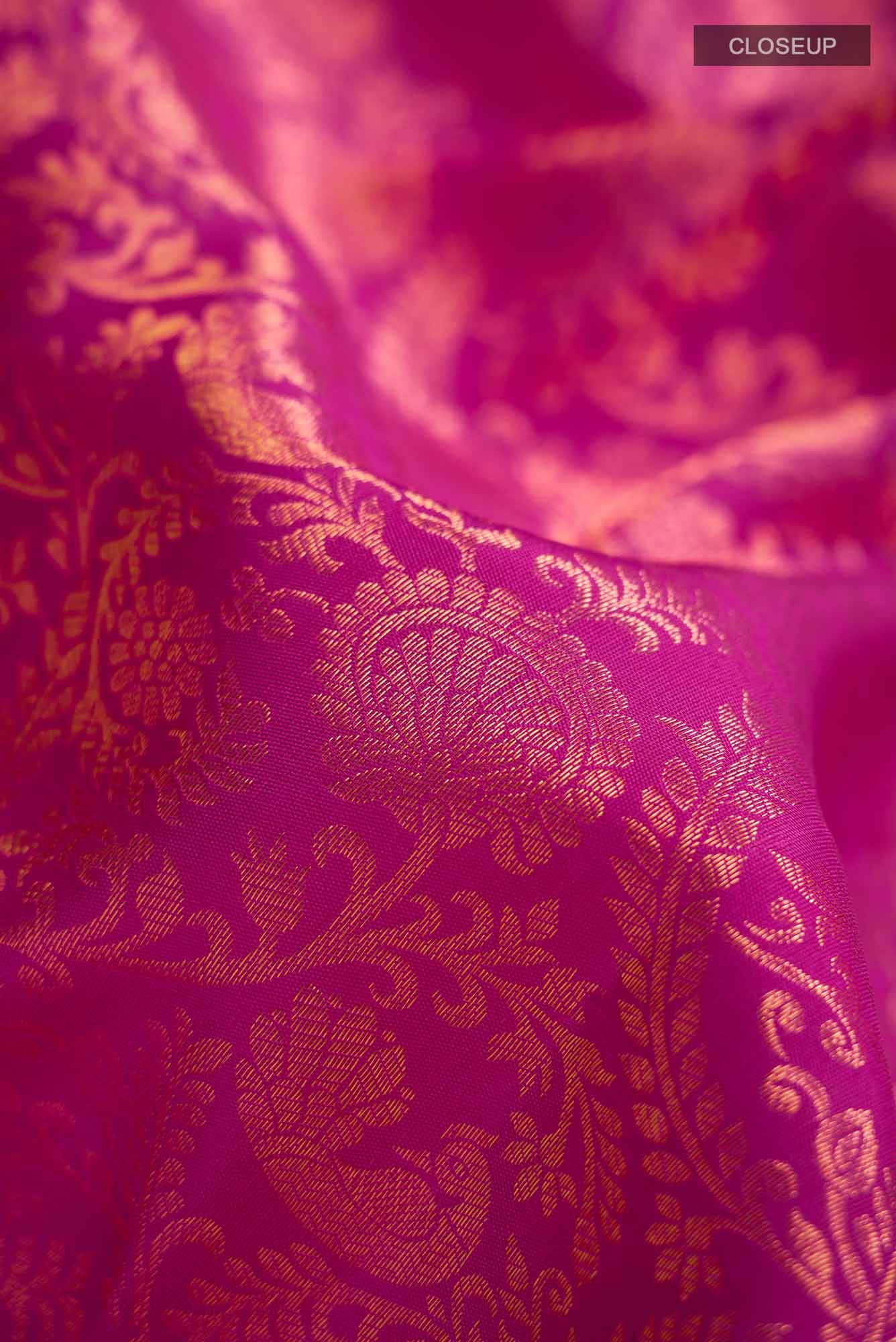 Rani Pink Kanjivaram Silk Saree - Image 3
