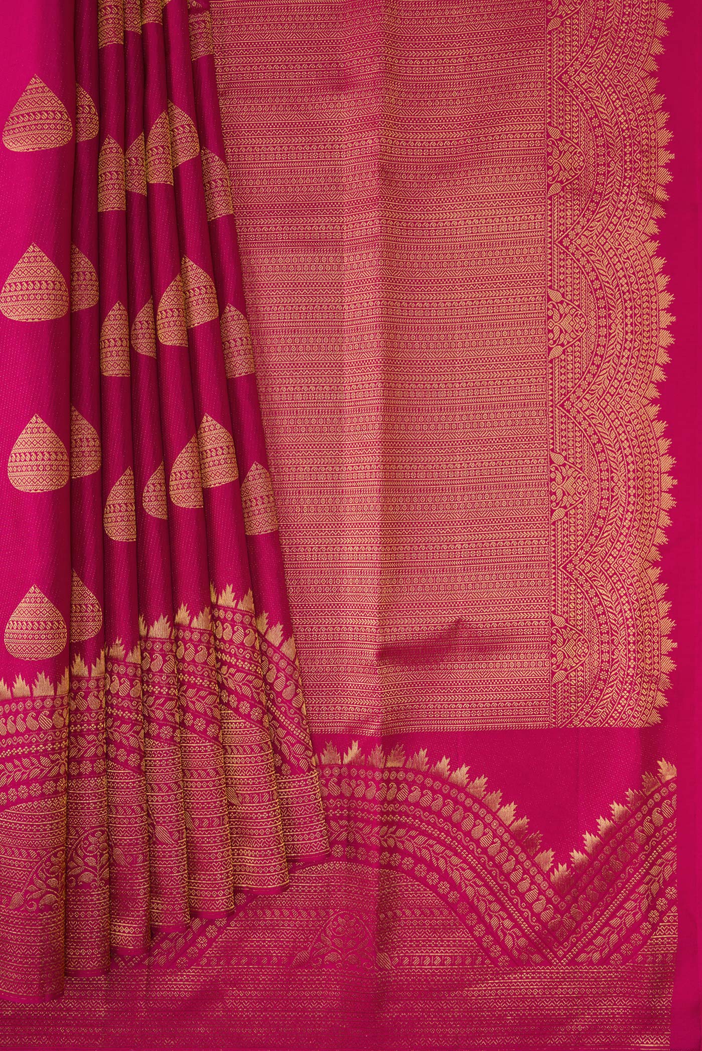 Rani Pink Kanchipuram Silk Saree - Image 4