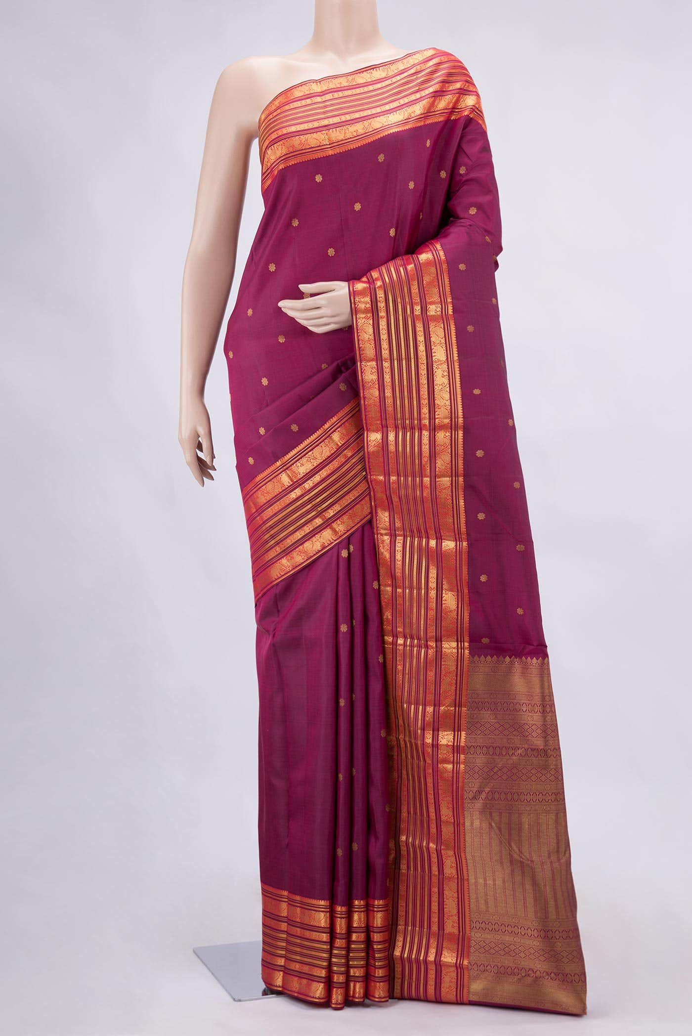 Rani Pink Kanjivaram Silk Saree