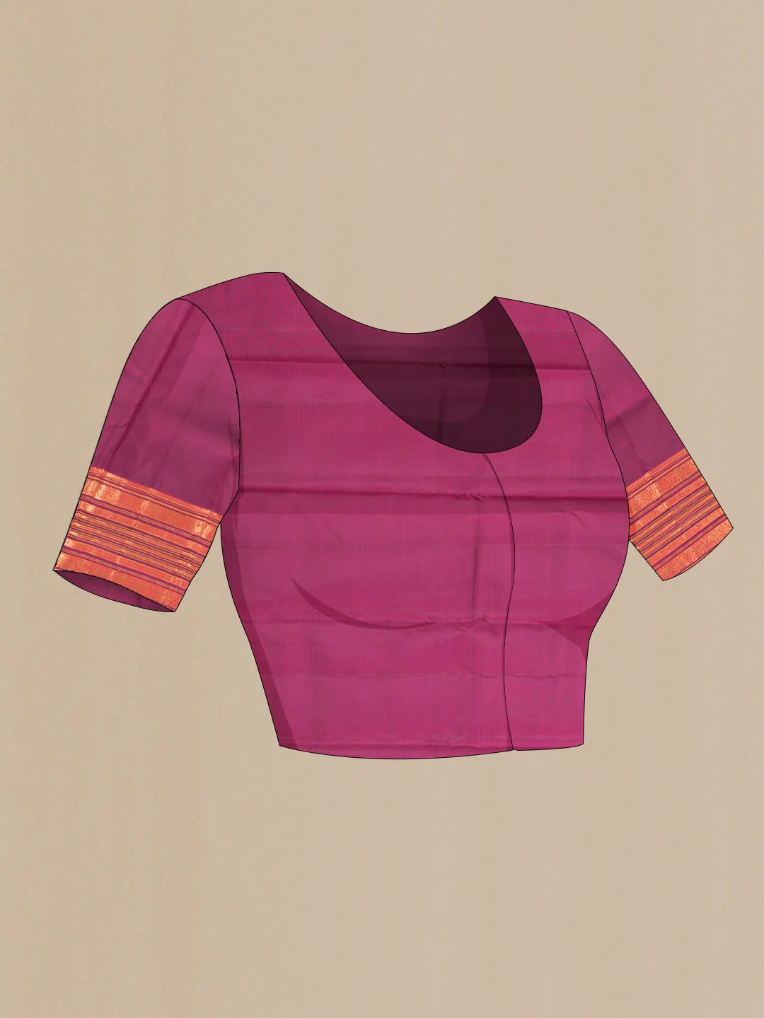Rani Pink Kanjivaram Silk Saree - Image 5
