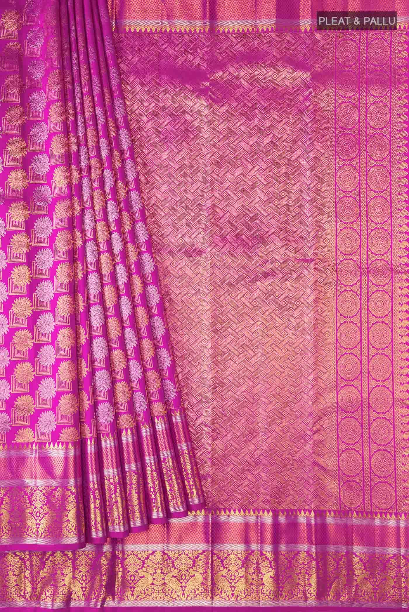 Rani Pink Kanchipuram Silk Saree - Image 2
