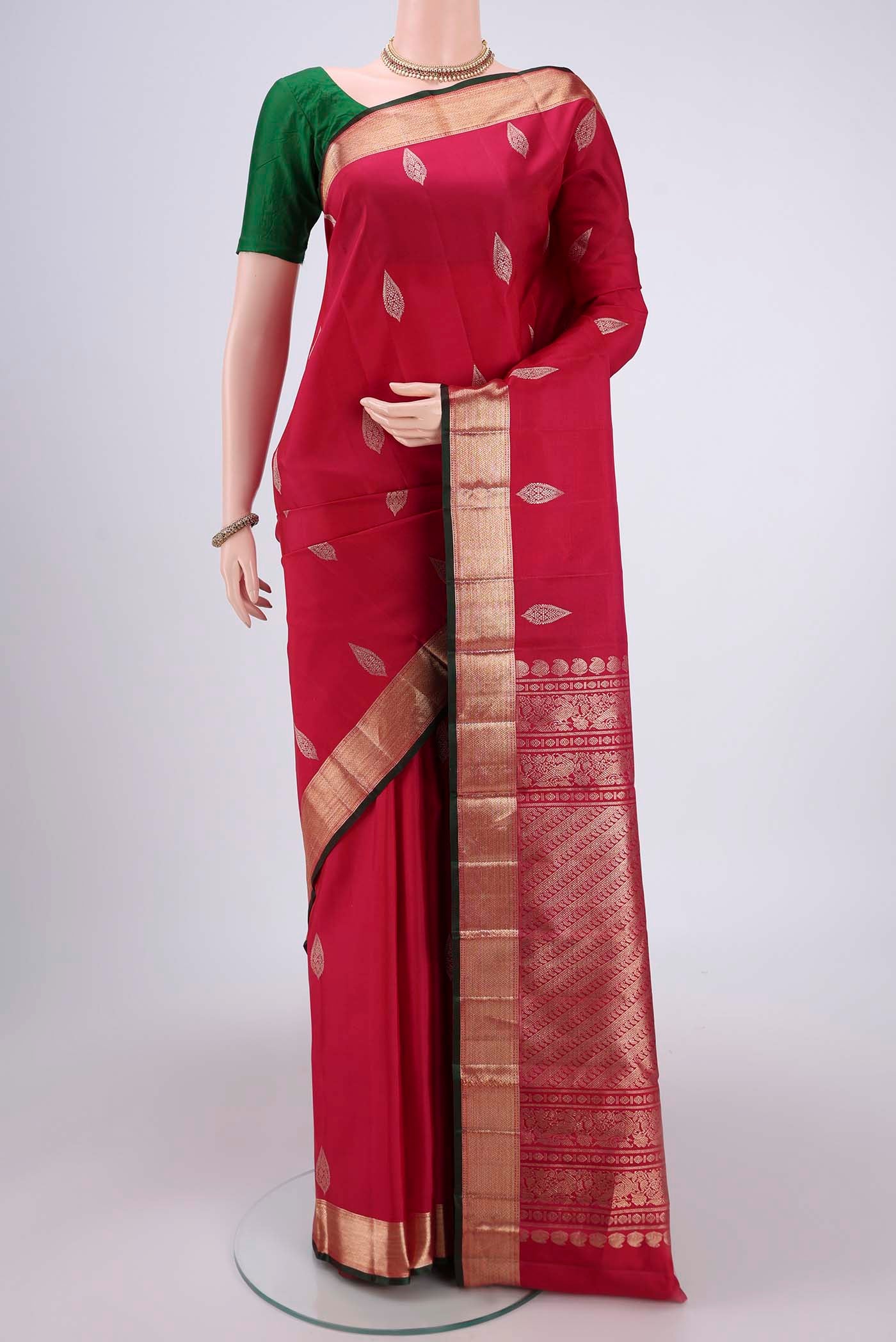 Rani Pink Kanjivaram Silk Saree