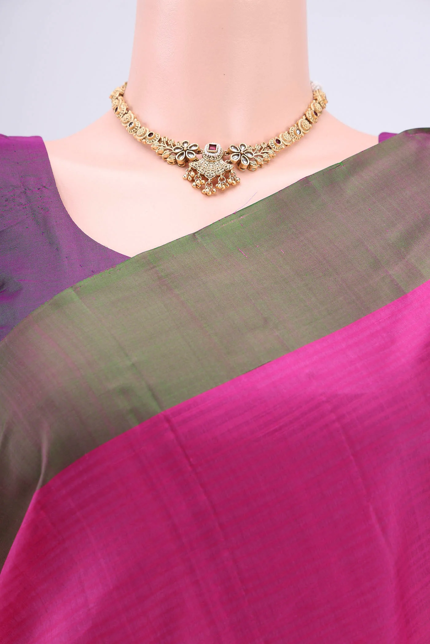 Rani Pink Kanjivaram Silk Saree - Image 2