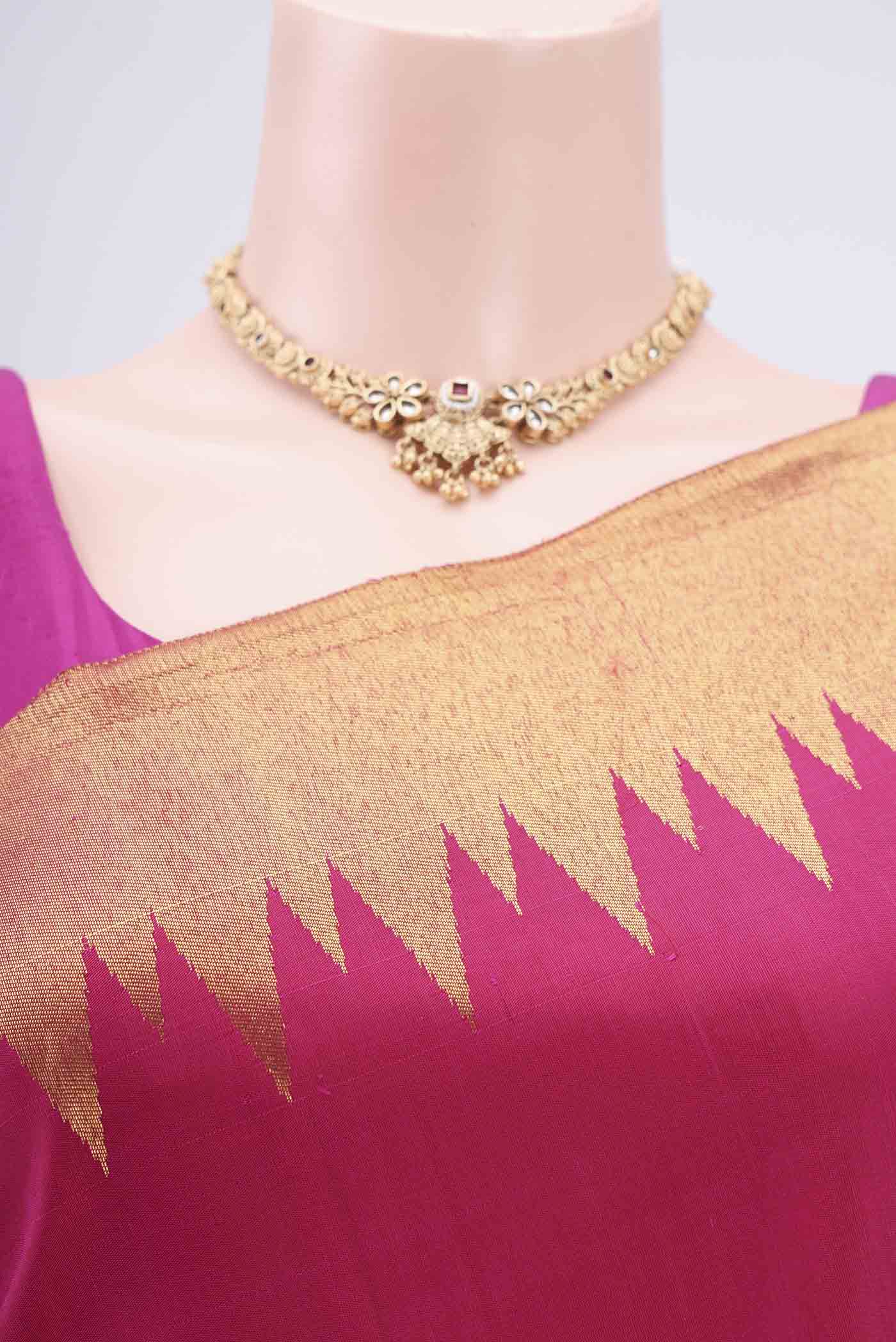 Rani Pink Kanjivaram Silk Saree - Image 2