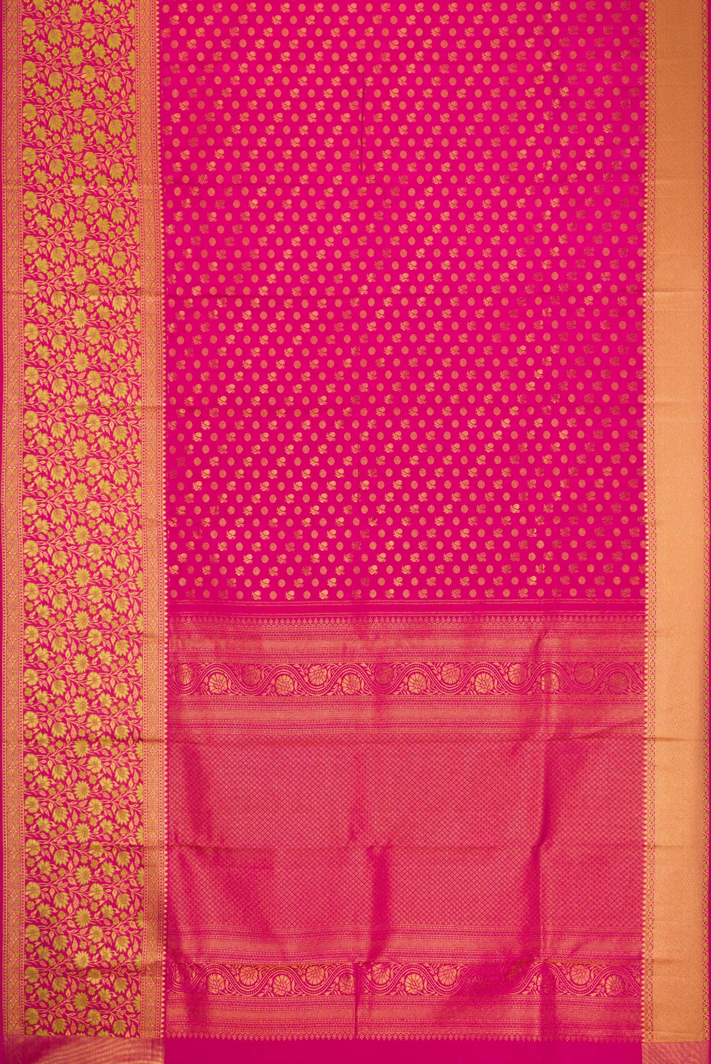 Rani Pink Kanjivaram Silk Saree - Image 6