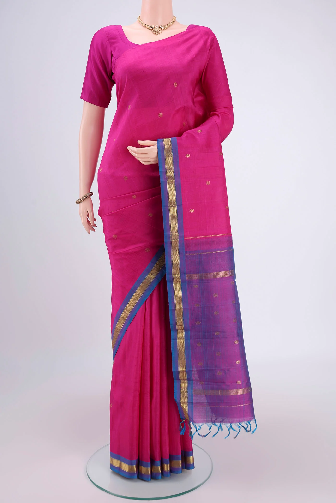 Rani Pink Kanjivaram Silk Saree