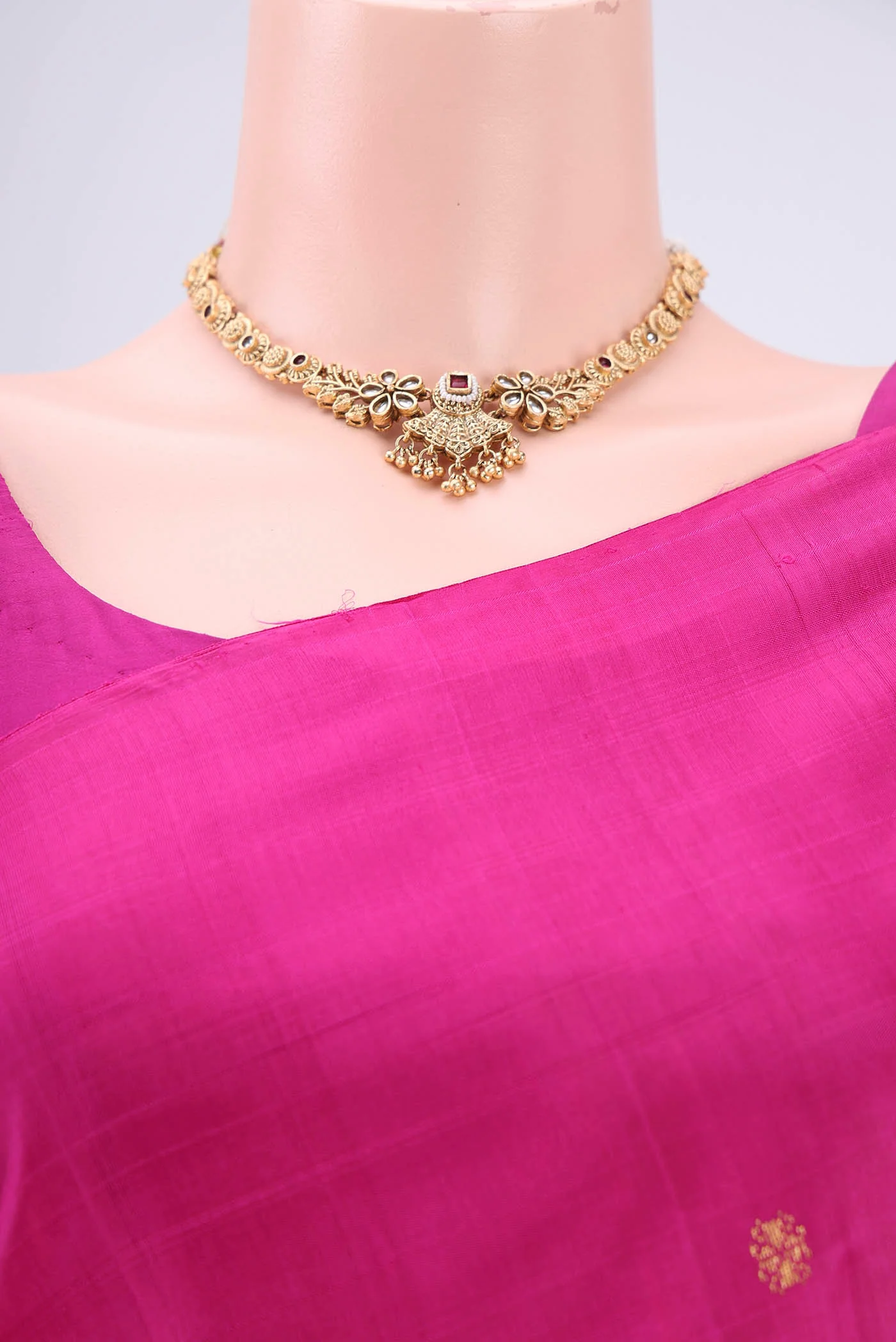 Rani Pink Kanjivaram Silk Saree - Image 2