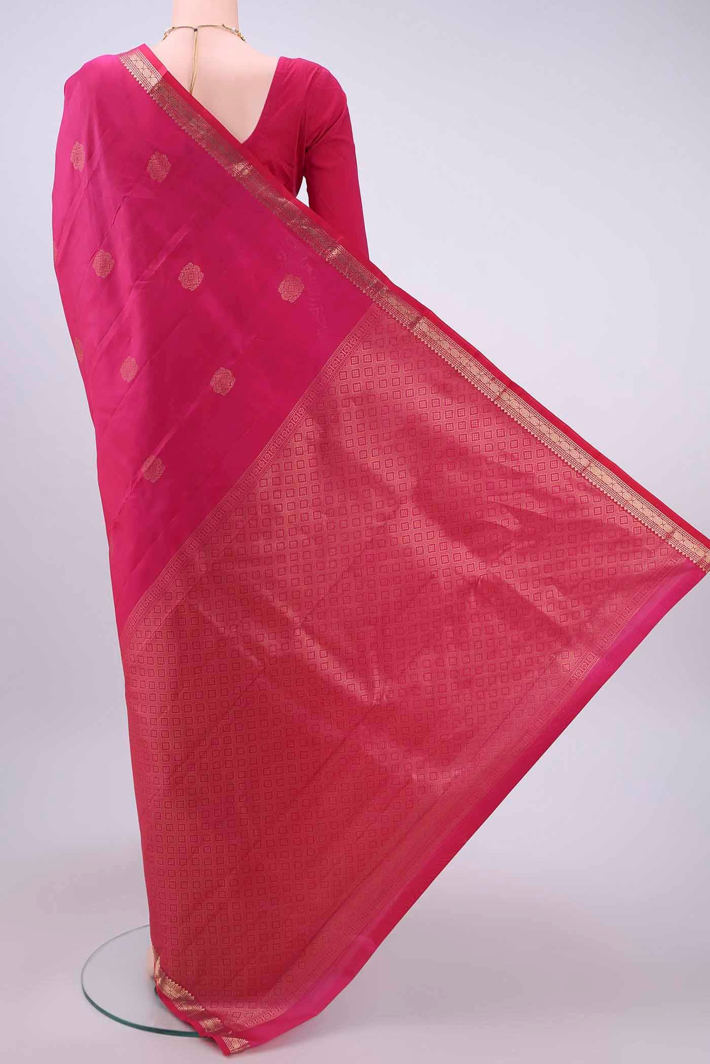 Rani Pink Nangavalli Silk [ Salem ] Saree - Image 3