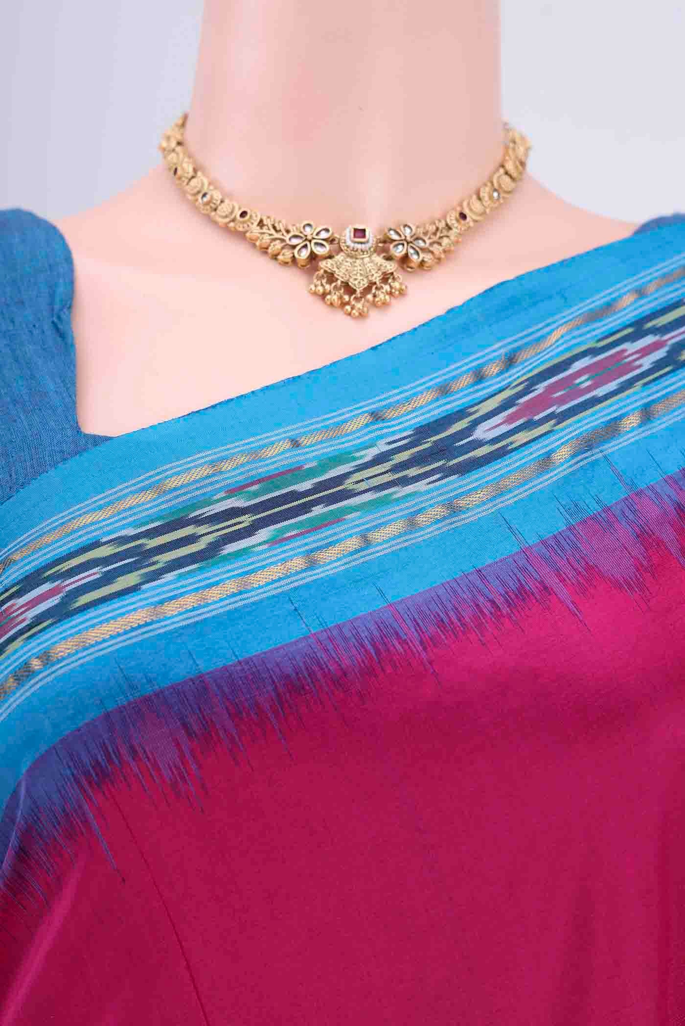 Pink Pochampally Silk Saree - Image 2