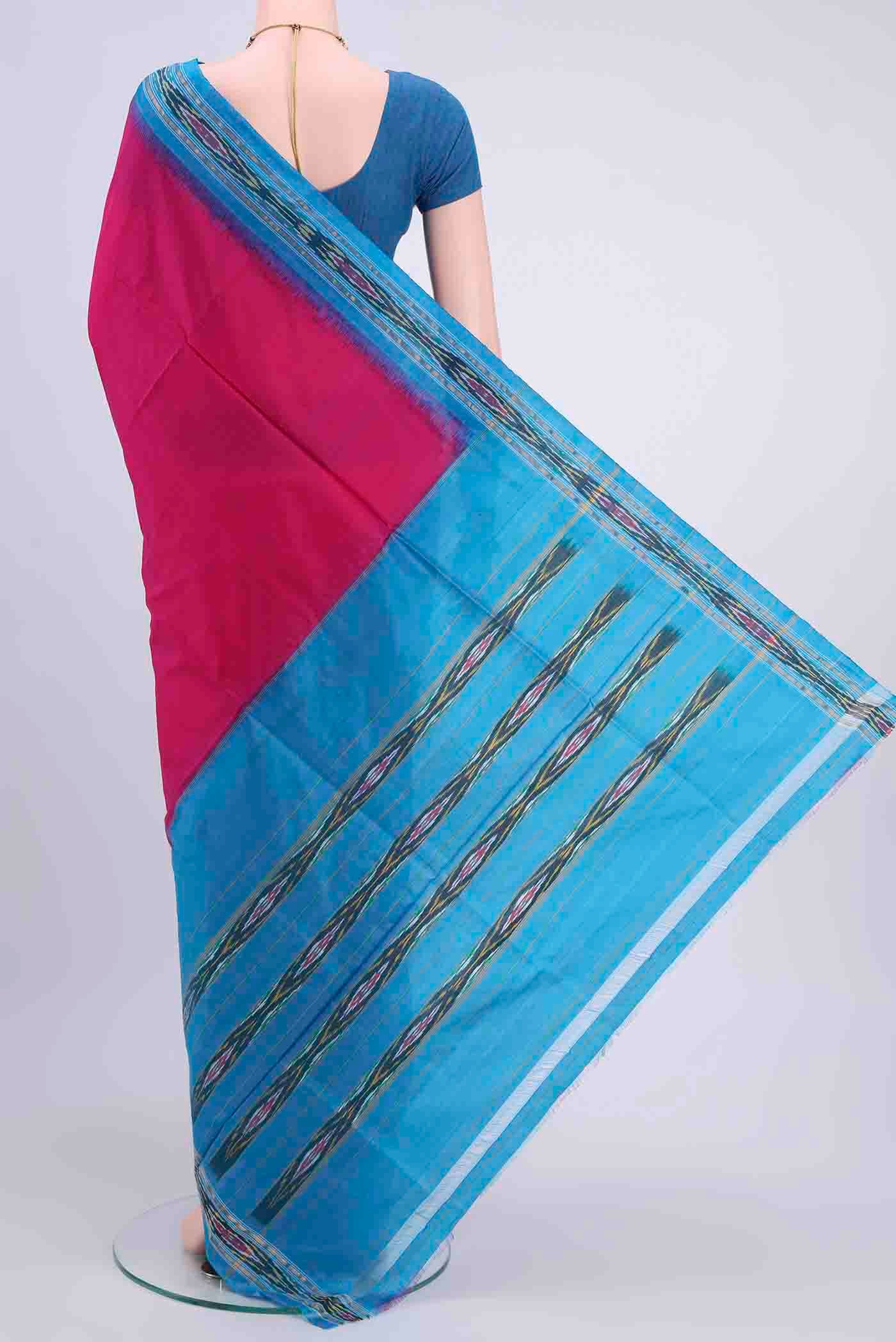 Pink Pochampally Silk Saree - Image 3