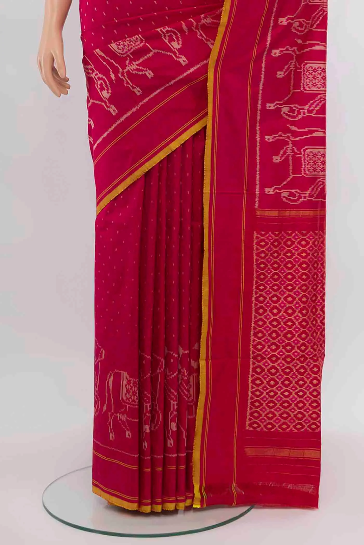 Pink Pochampally Silk Saree - Image 3