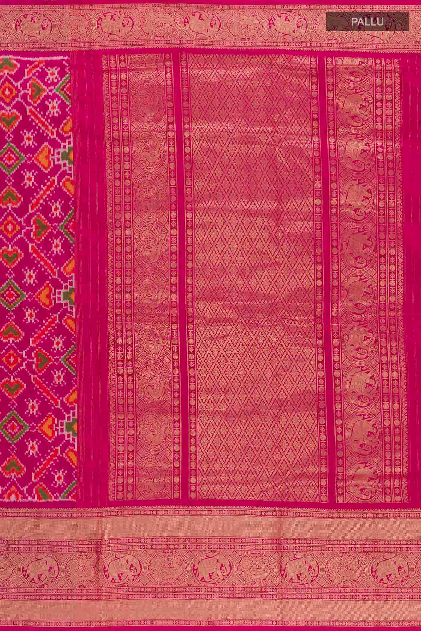 Rani Pink Rajkot Patola Silk Saree - Image 6