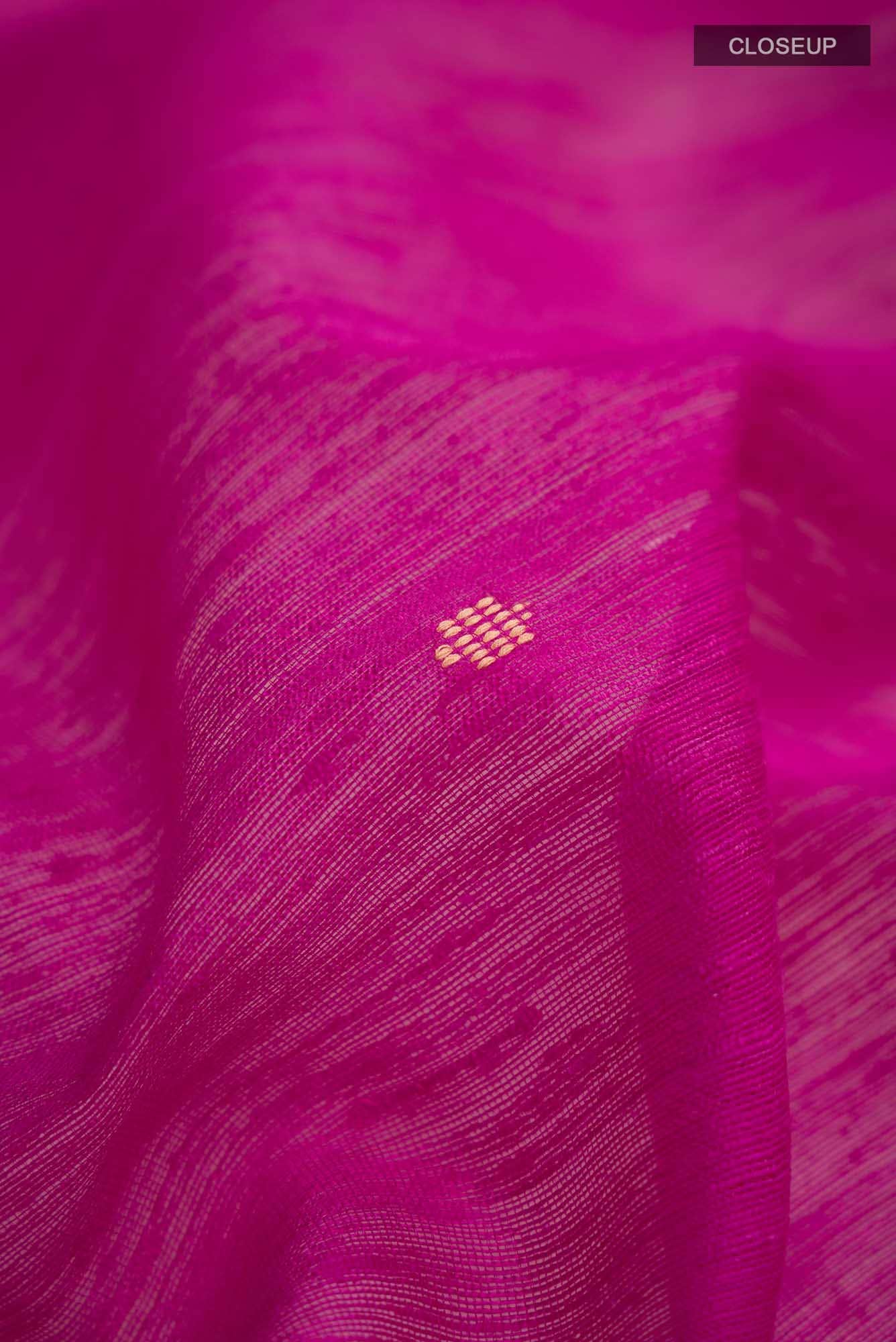 Rani Pink Raw Silk Saree - Image 2