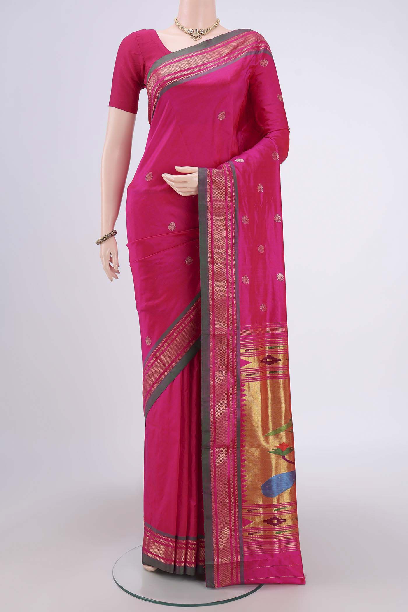 Pink Paithani Silk Saree