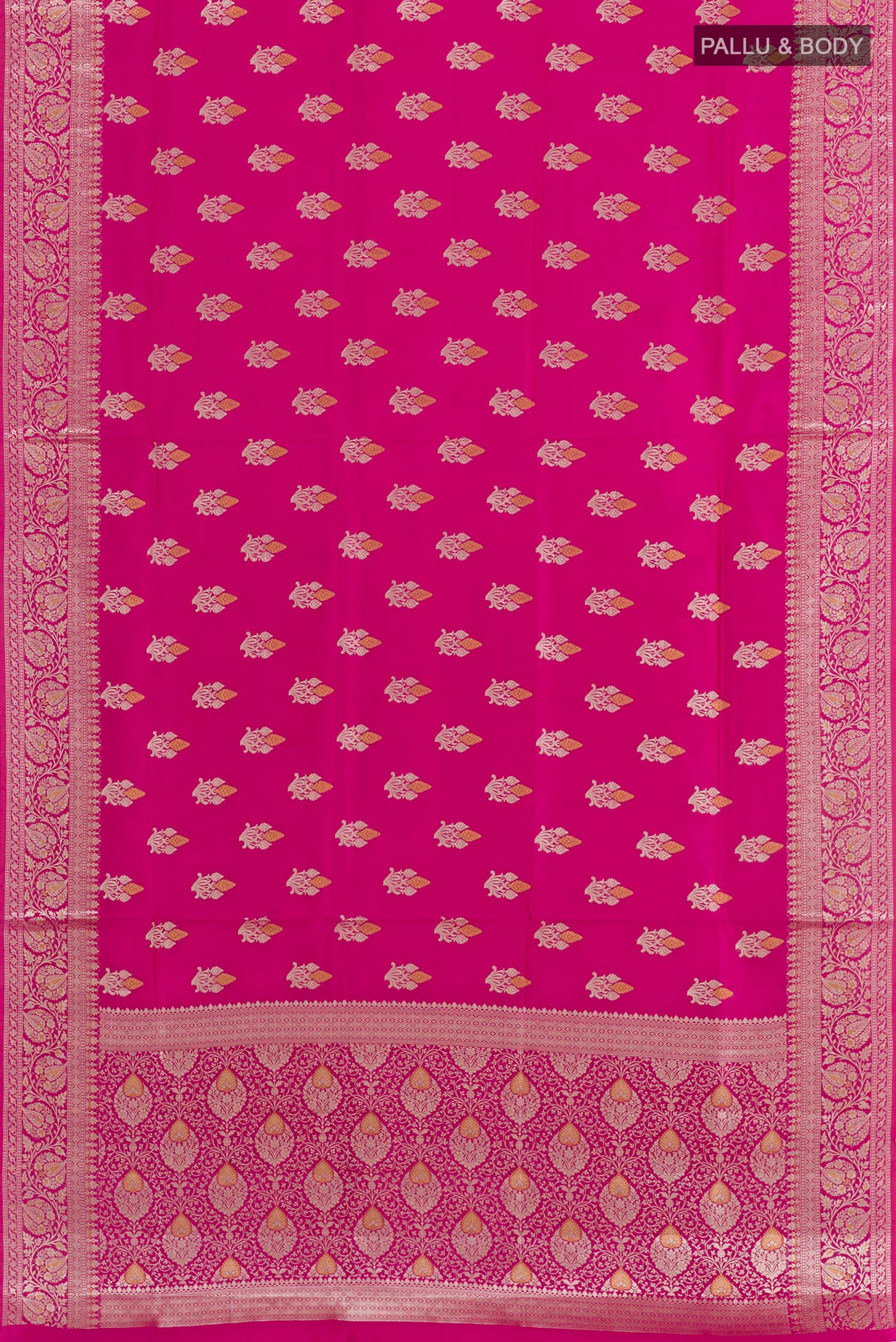 Rani Pink Banarasi Raw Silk Saree - Image 3