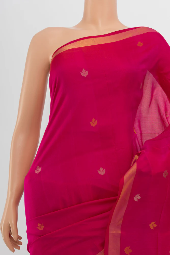 Rani Pink Uppada Silk Saree - Image 2