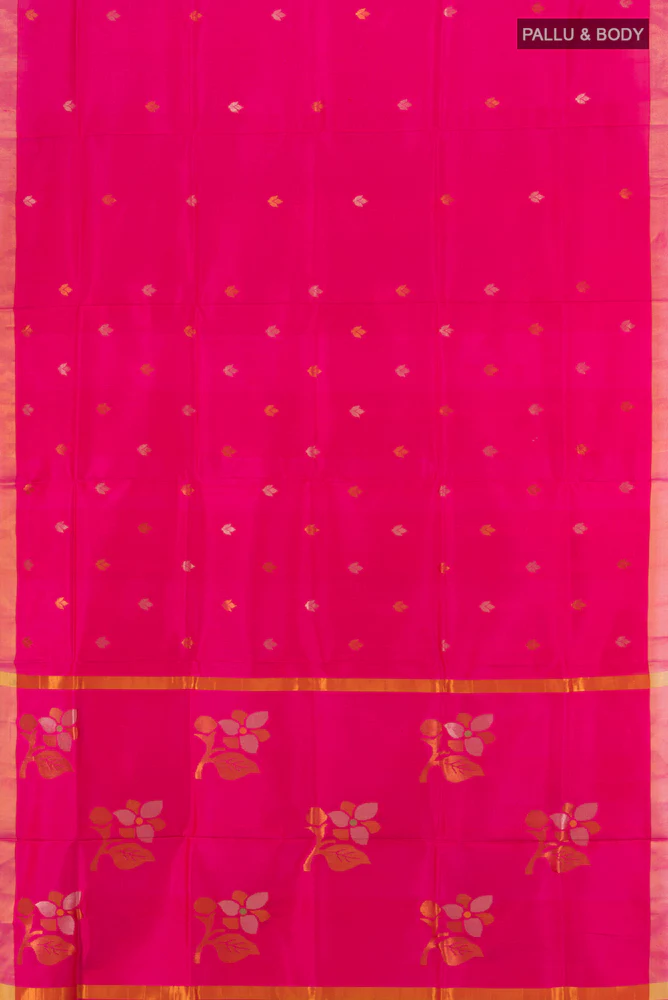 Rani Pink Uppada Silk Saree - Image 5