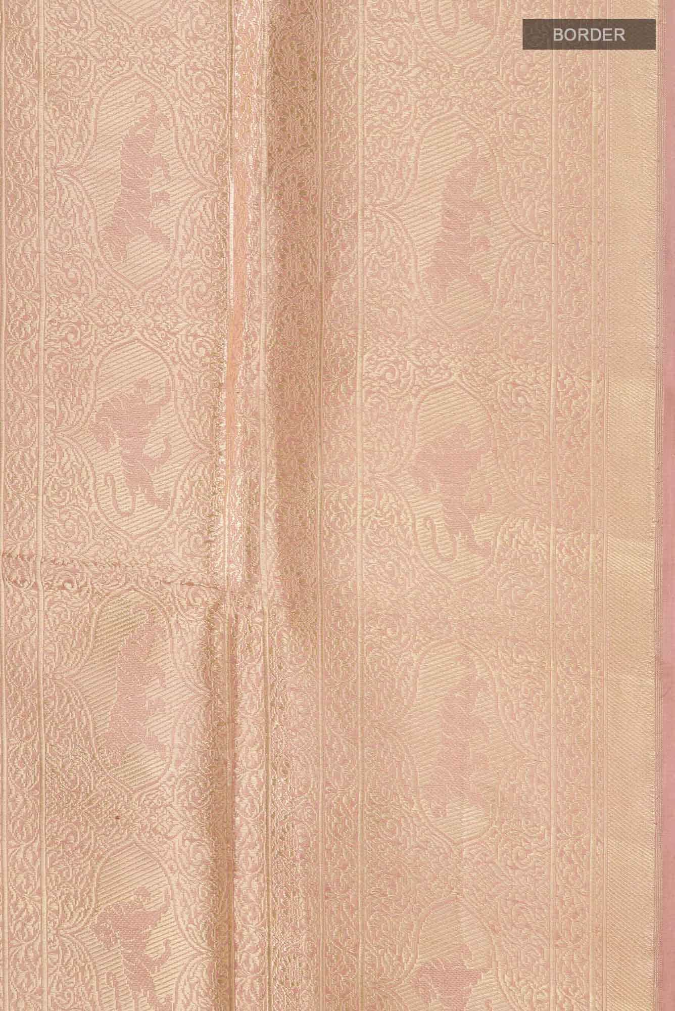 Ranthambore-Rose Gold Banarasi Silk Saree - Image 5