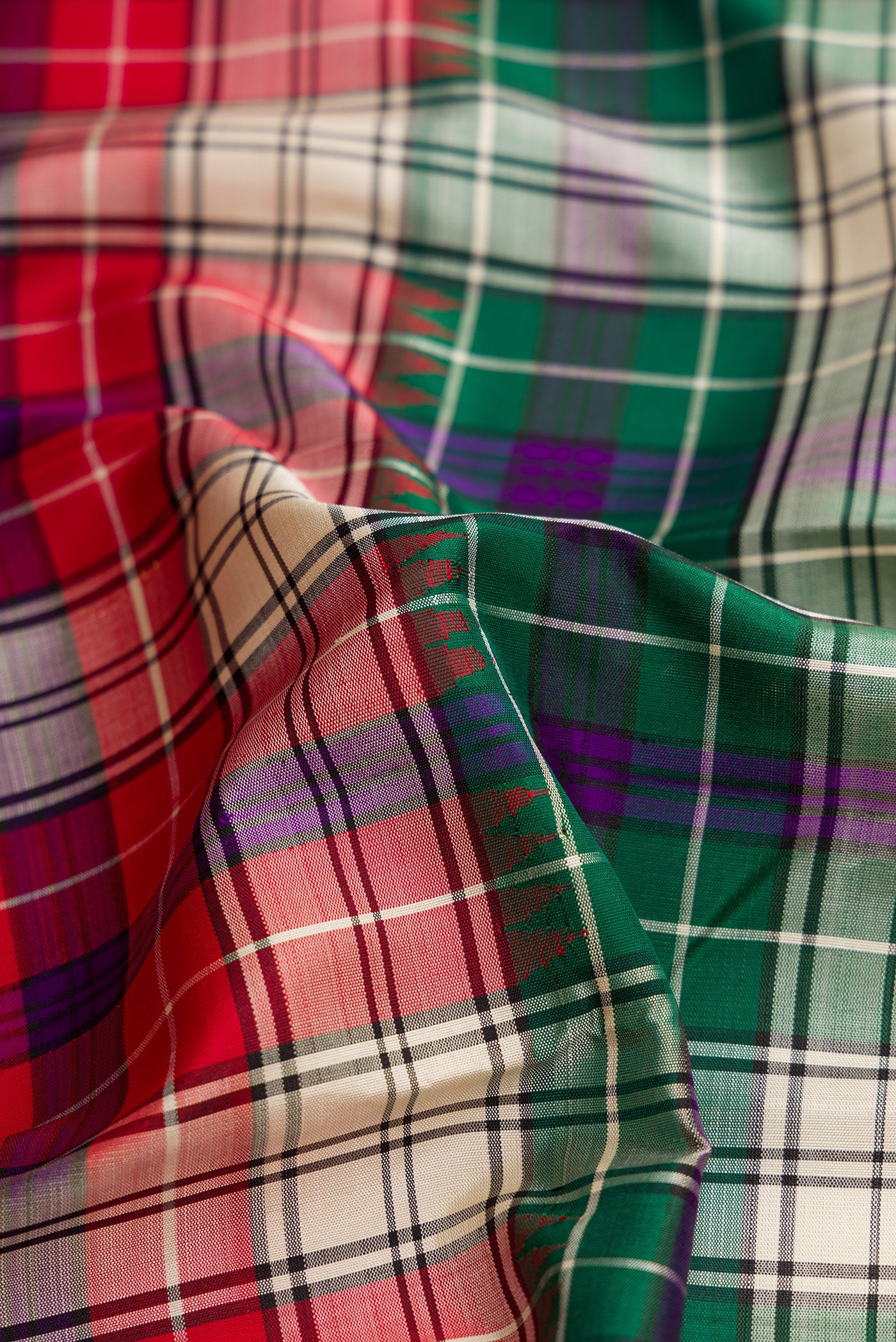 Multi Color Kanjivaram Silk Saree - Image 2