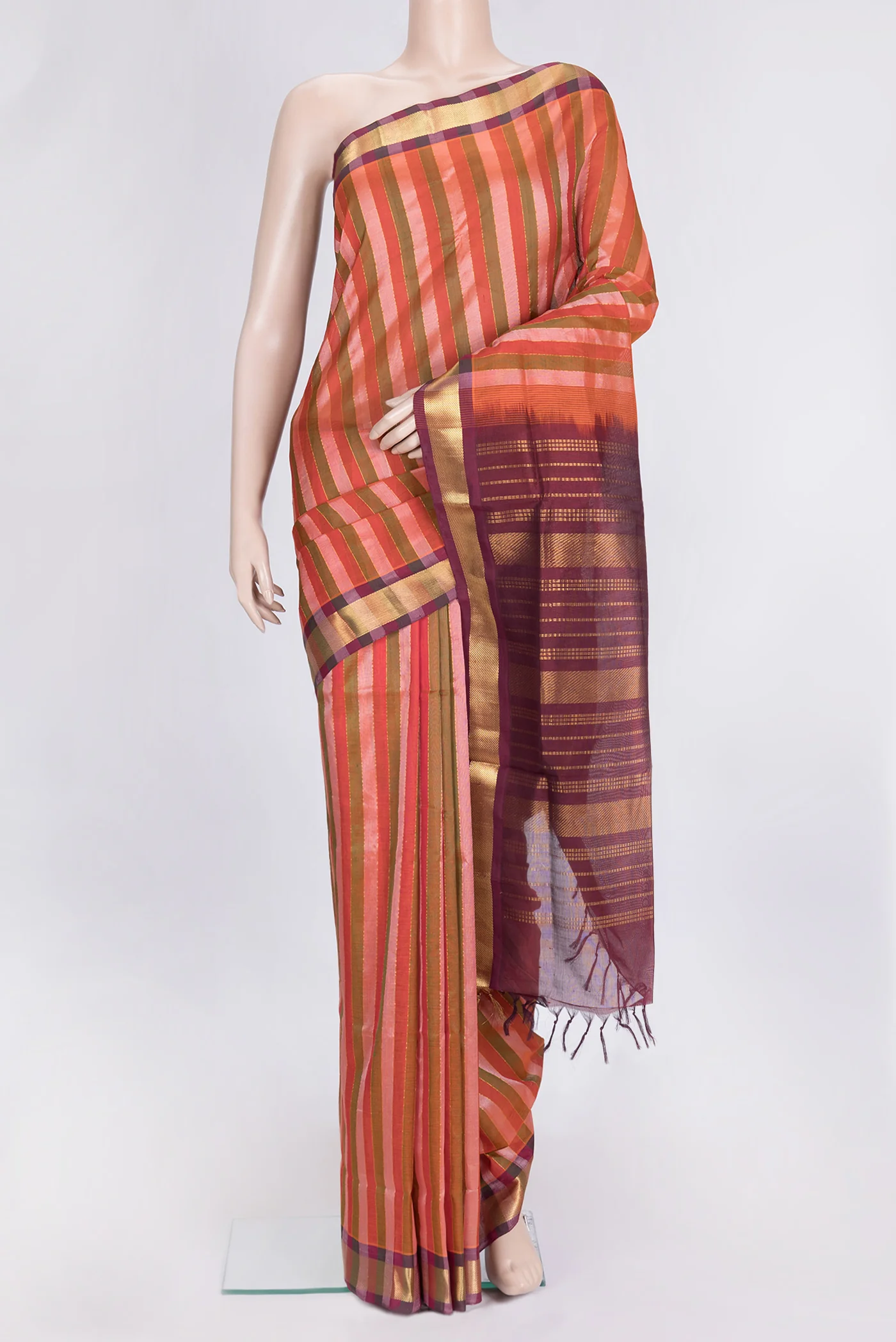 Multi Color Silk Cotton Saree