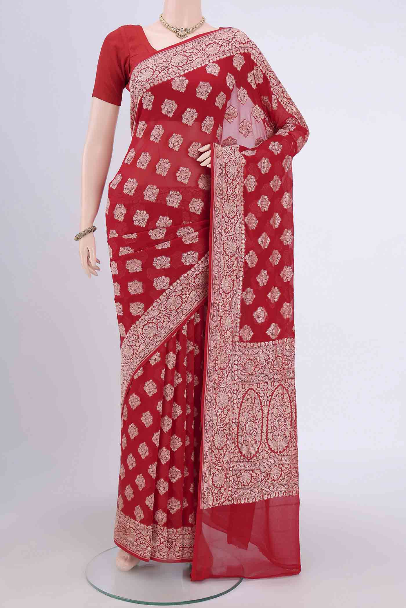 Red Banarasi Georgette Saree