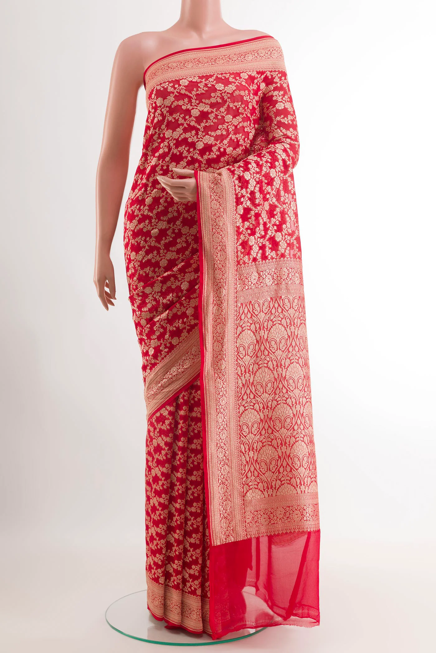 Red Banarasi Georgette Saree